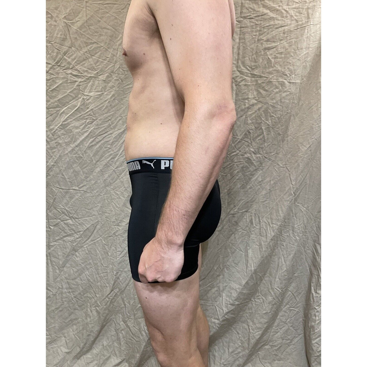 men's black puma compression boxer briefs athletic Large