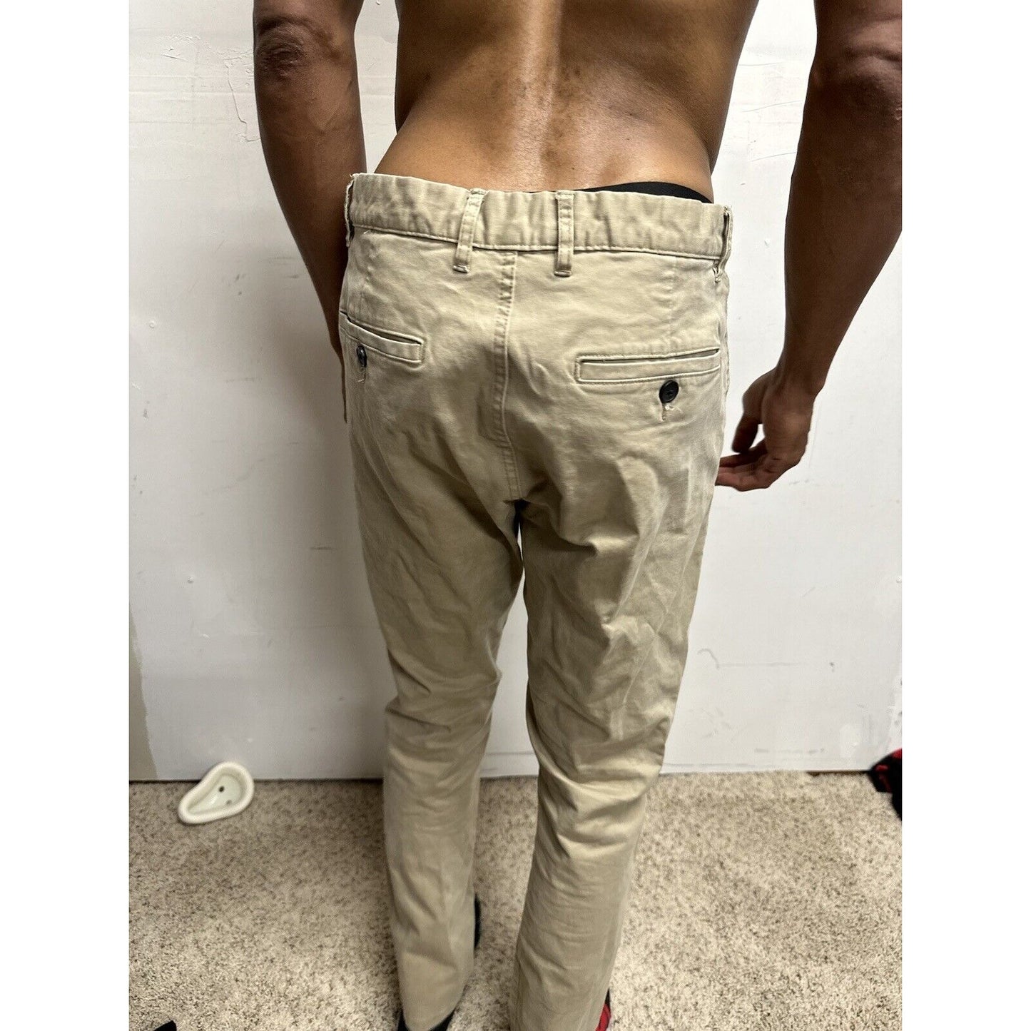 Men’s Khaki 34 H&M Skinny Fit Stretch Pants