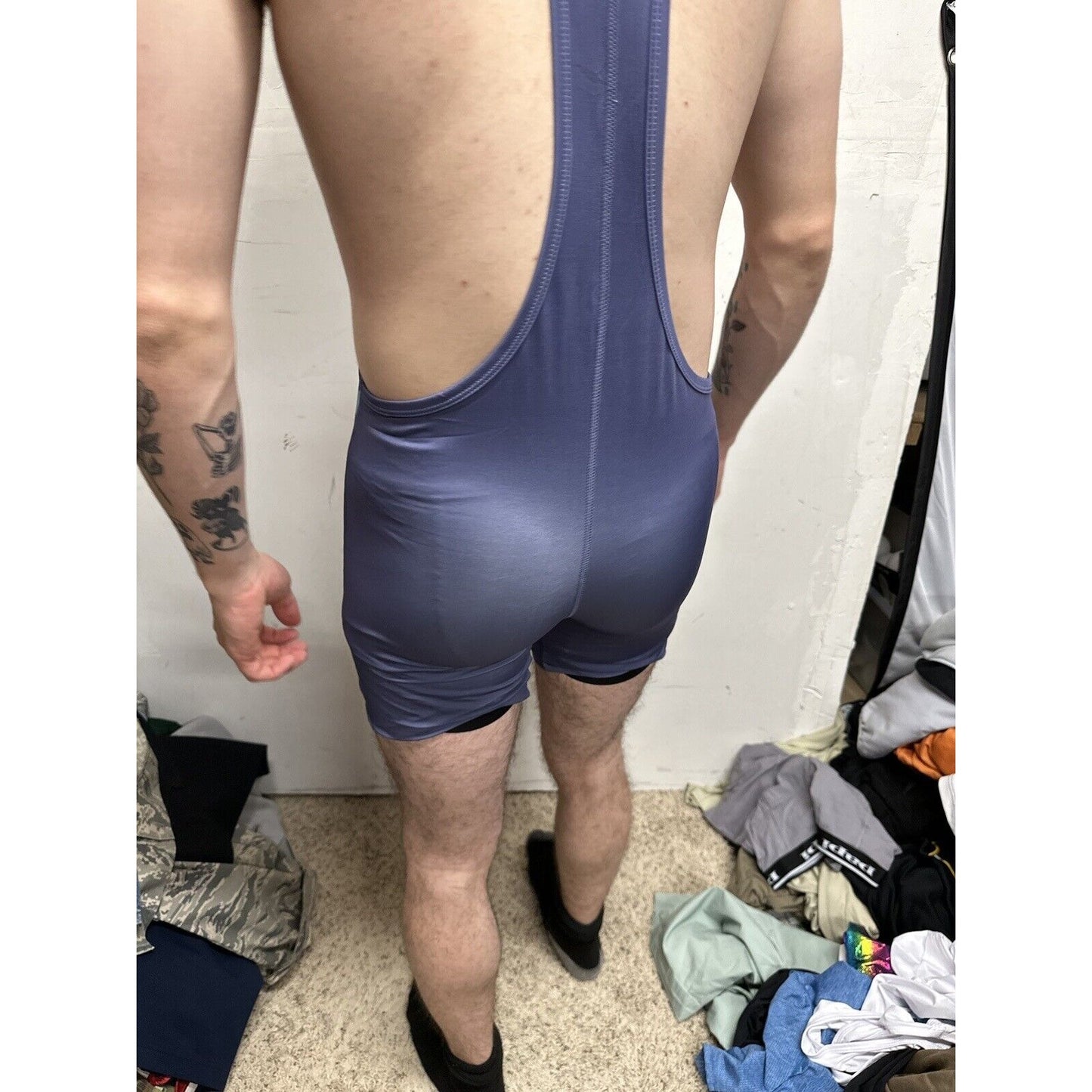 Men’s Gray Tauwell Wrestling Singlet Large