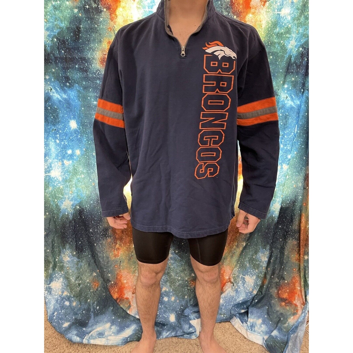 Men's NFL team apparel denver broncos pull over medium
