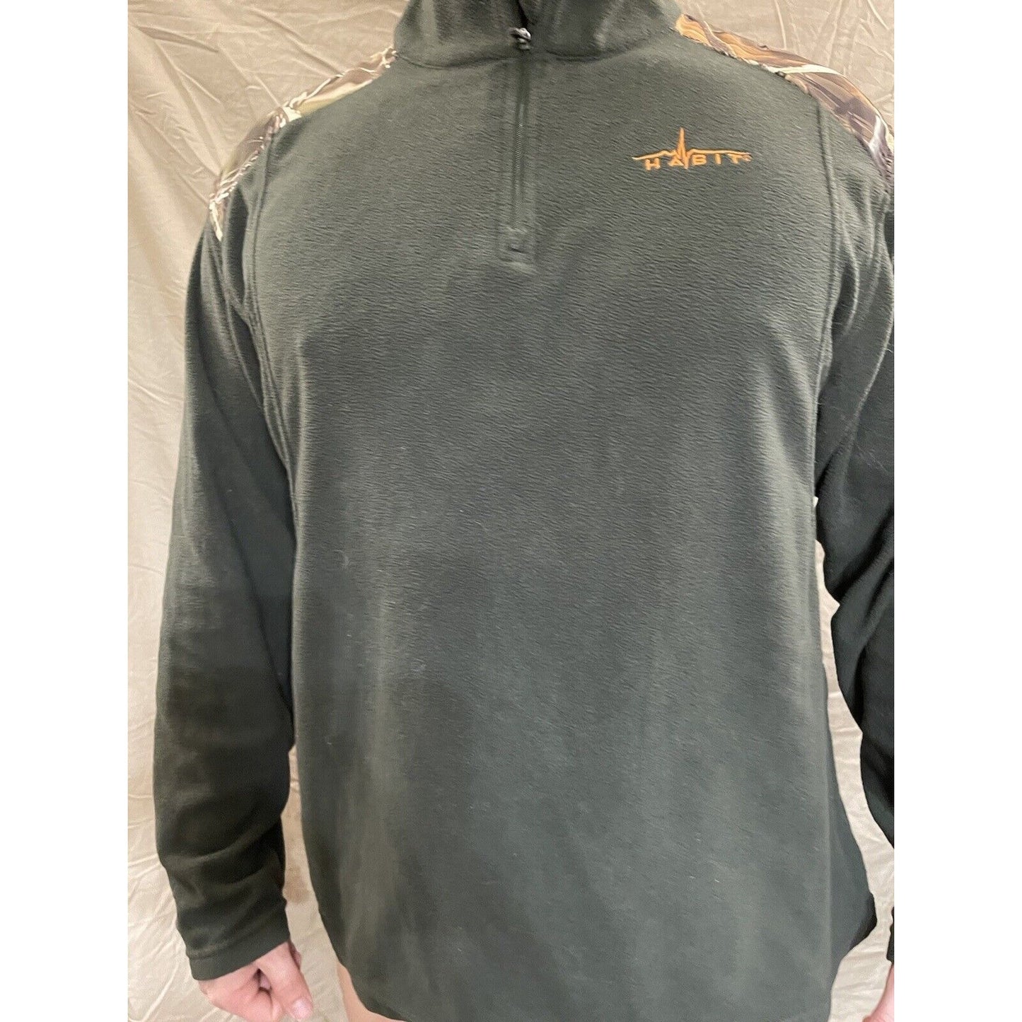Men's Habit Large quarter zip pullover sweatshirt green
