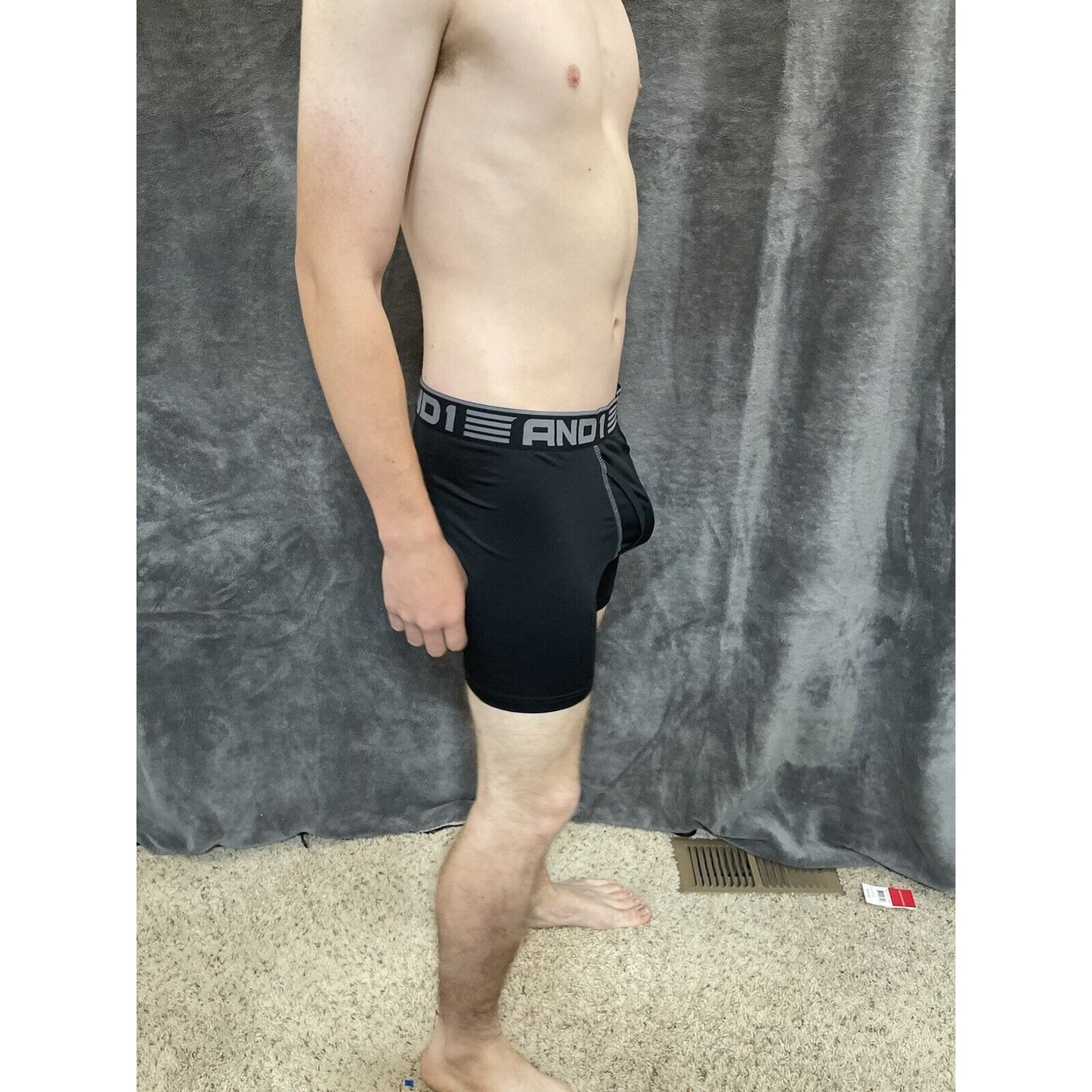 men's and1 medium black 10% spandex compression boxer brief