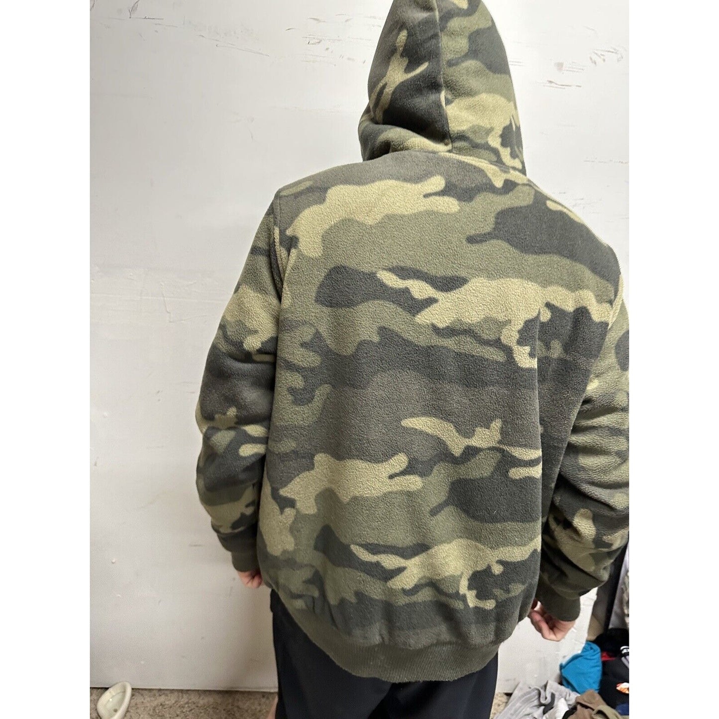 Men’s Fuzzy Large Mossimo Camo Hoodie Full zip Jacket