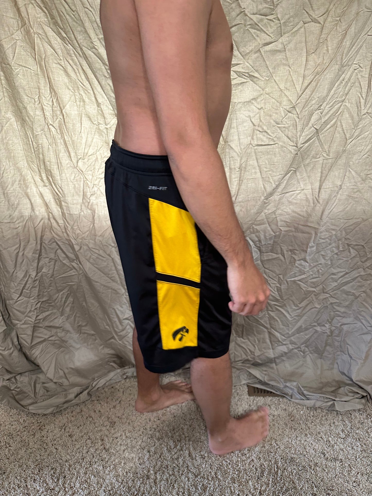 Men’s black Nike Dri fit Kinnick stadium Iowa athletic shorts
