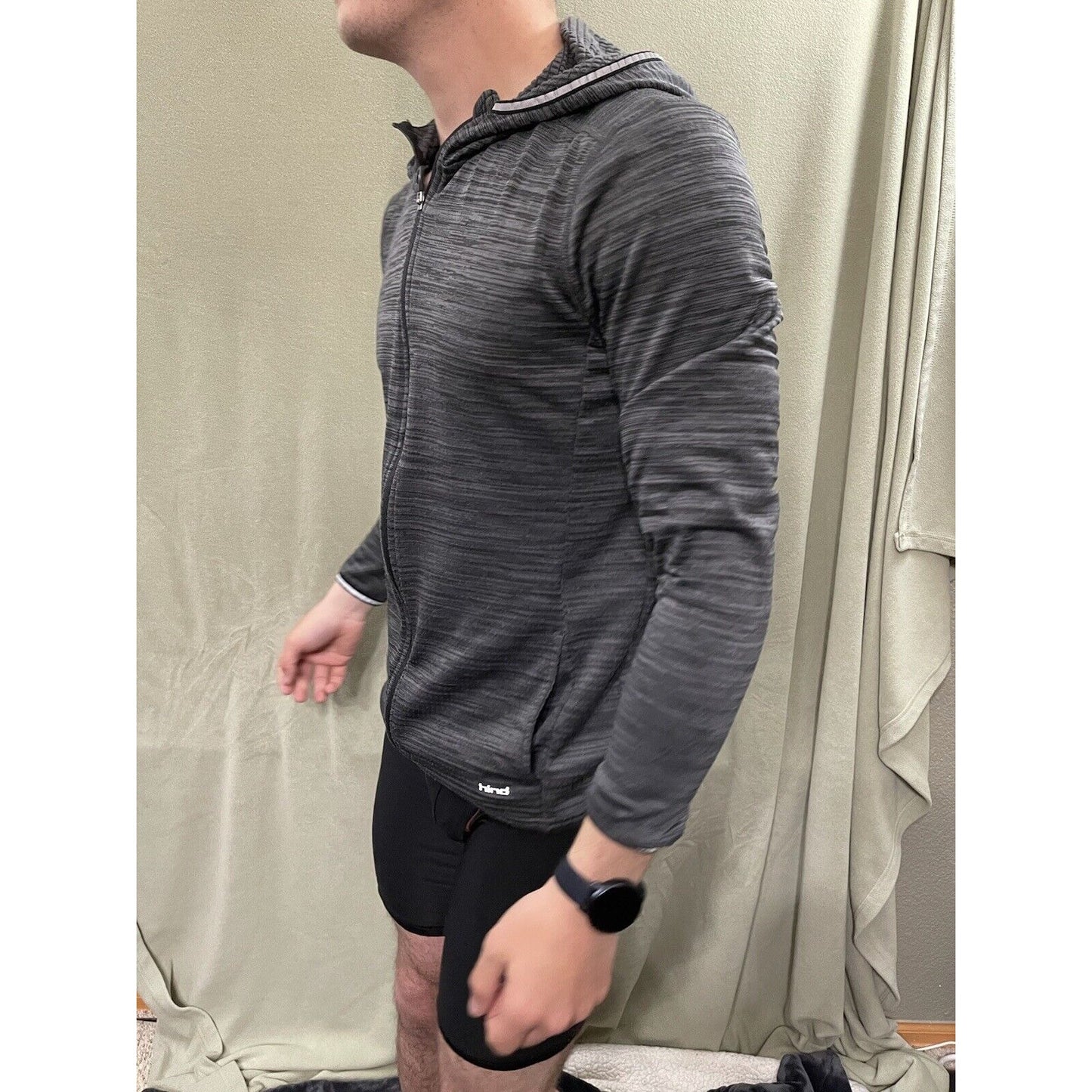 Men’s Gray Medium Hind Running Jacket / Hoodie 5% Spandex
