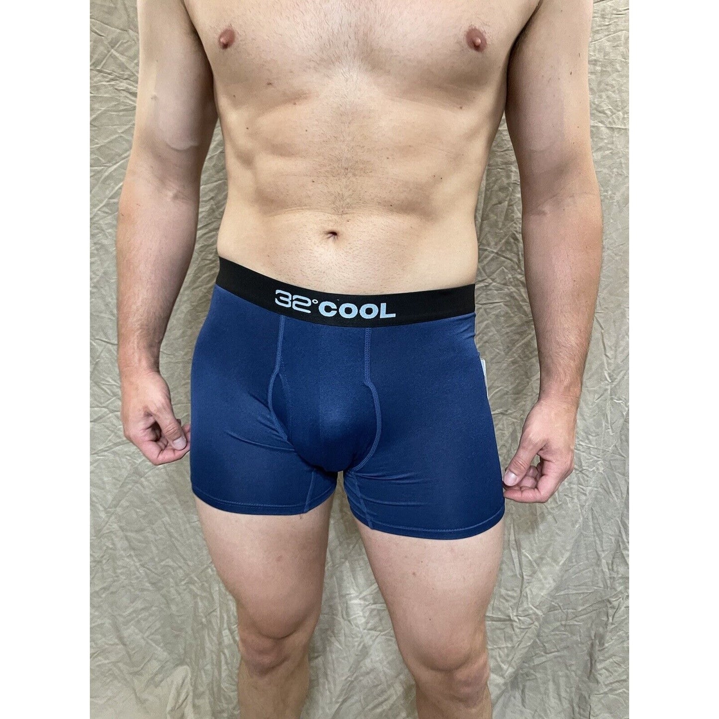 men's 32 degree cool ht royal blue 7% spandex boxer briefs Large