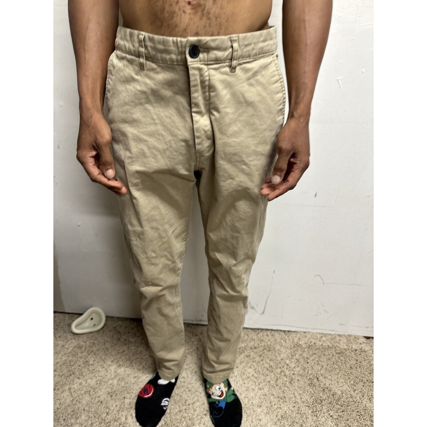 Men’s Khaki 34 H&M Skinny Fit Stretch Pants