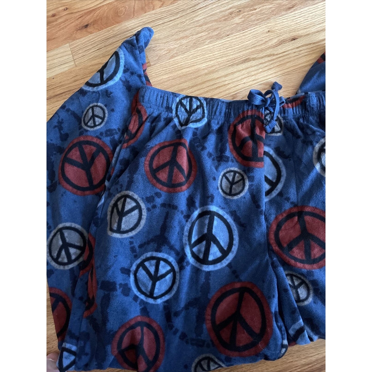 Croft and Borrow Men's Peace Symbol flannel lounge pants pajamas XL