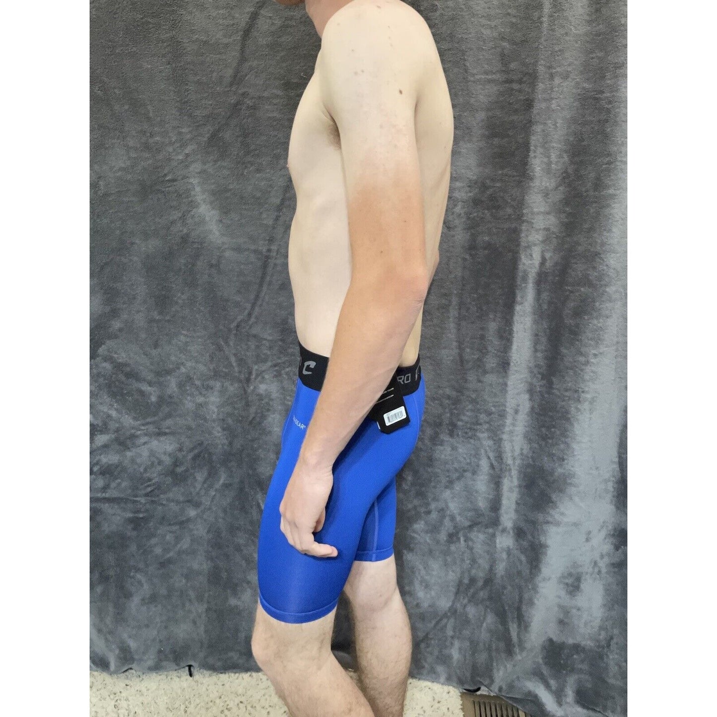 youth boys Royal blue champro performance compression shorts youth large
