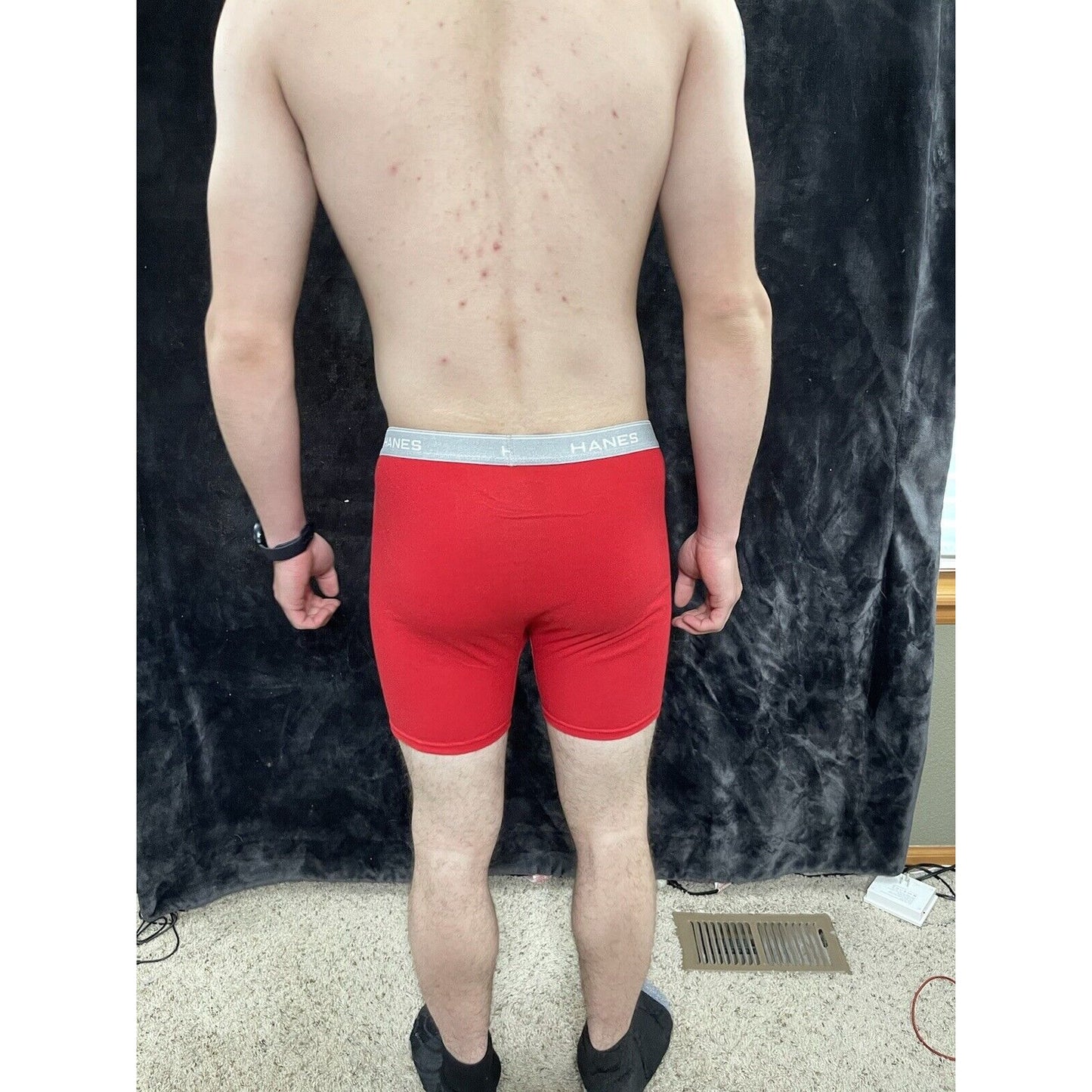 Men’s Red Hanes Boxer Briefs Medium Comfort Flex