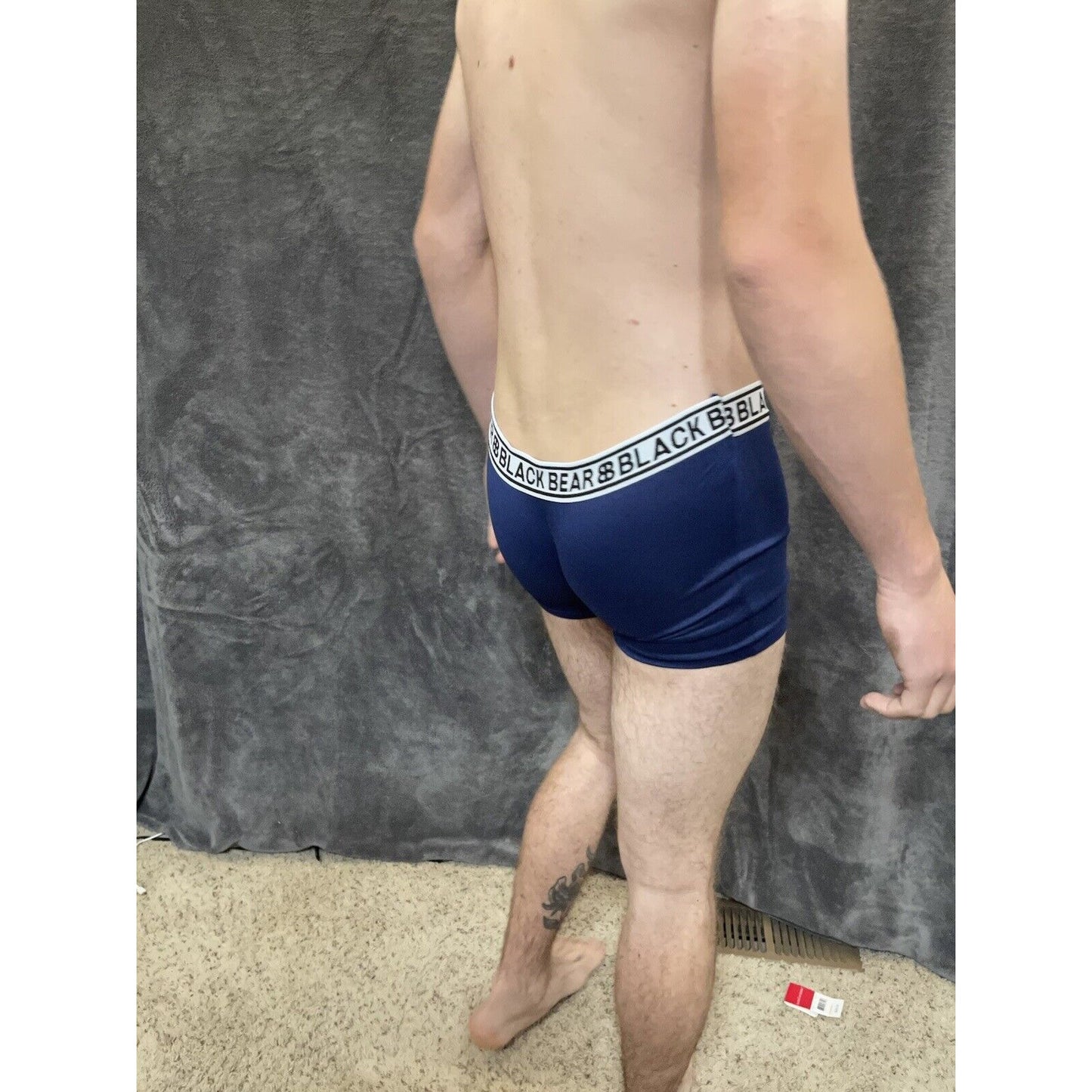 men's medium athletic trunk style black bear boxer brief Blue