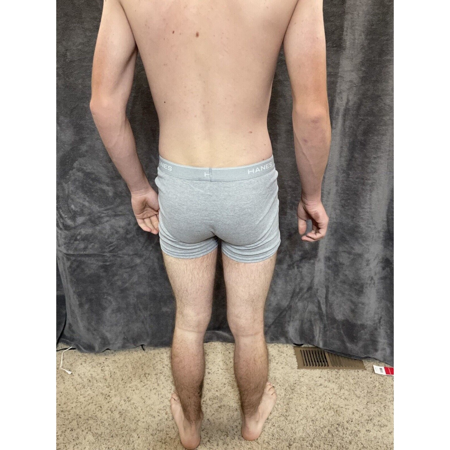 boy's Hanes youth XL Gray With Aqua boxer brief
