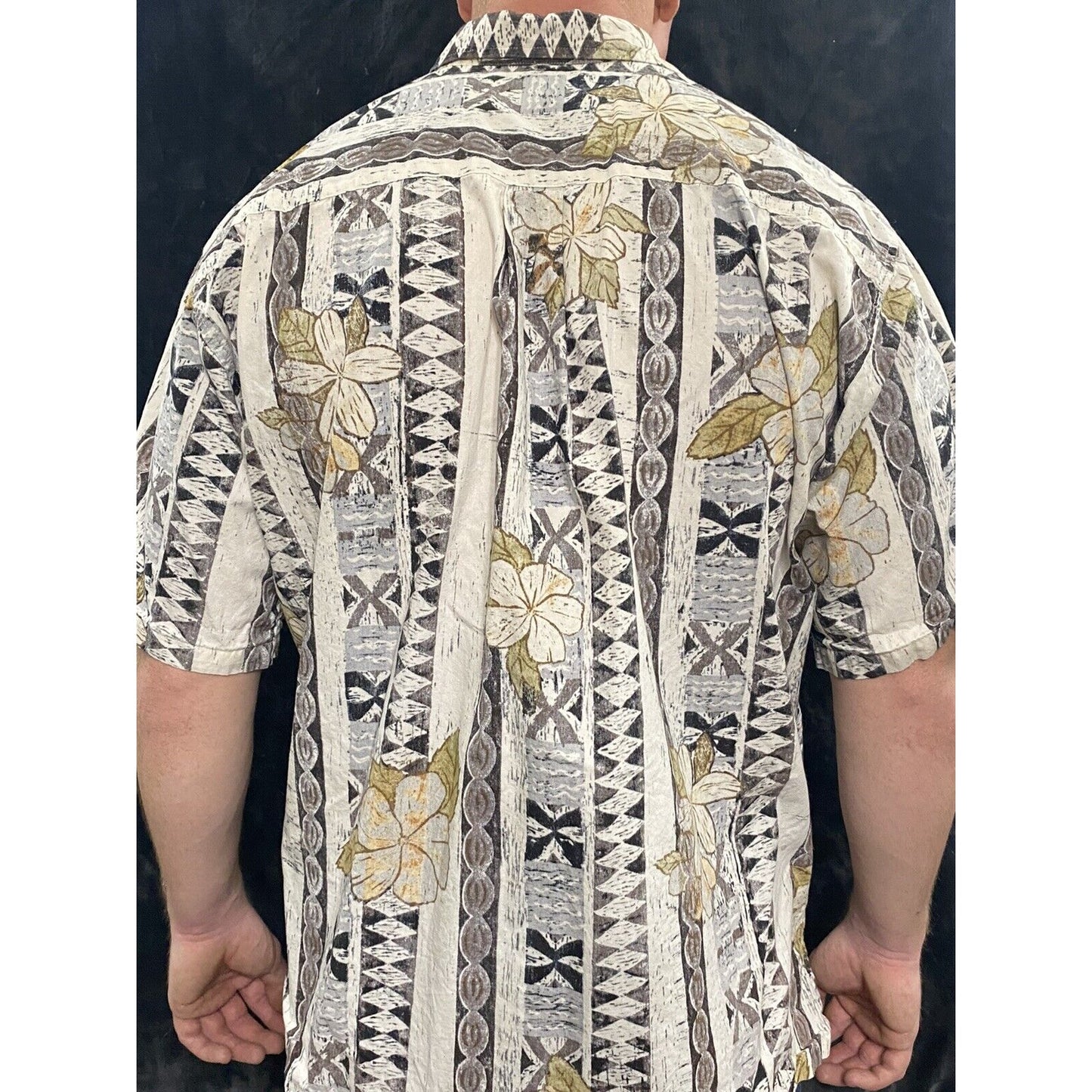 COOKE STREET HONOLULU Hawaiian Tribal Tropical Island Shirt Men's Size L Cotton
