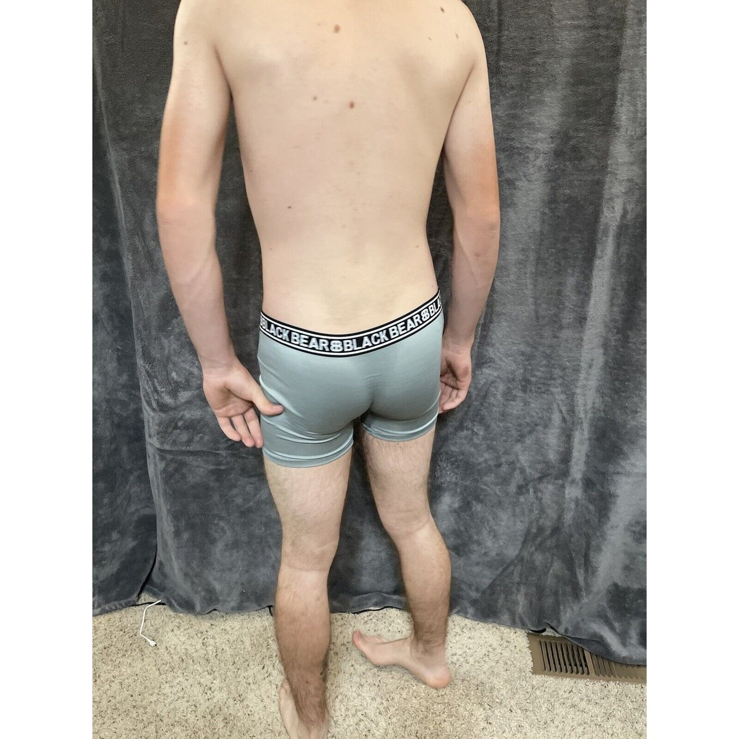 men's medium athletic trunk style black bear boxer brief Gray