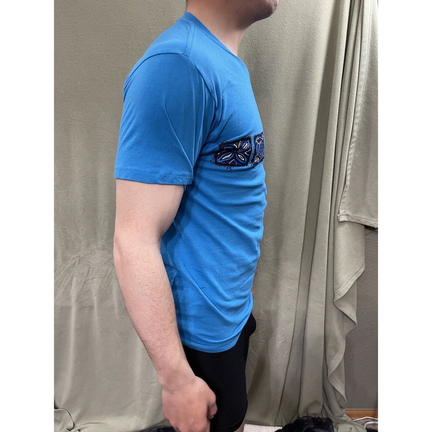Men’s Startee Medium T-shirt Teal Hawaiian