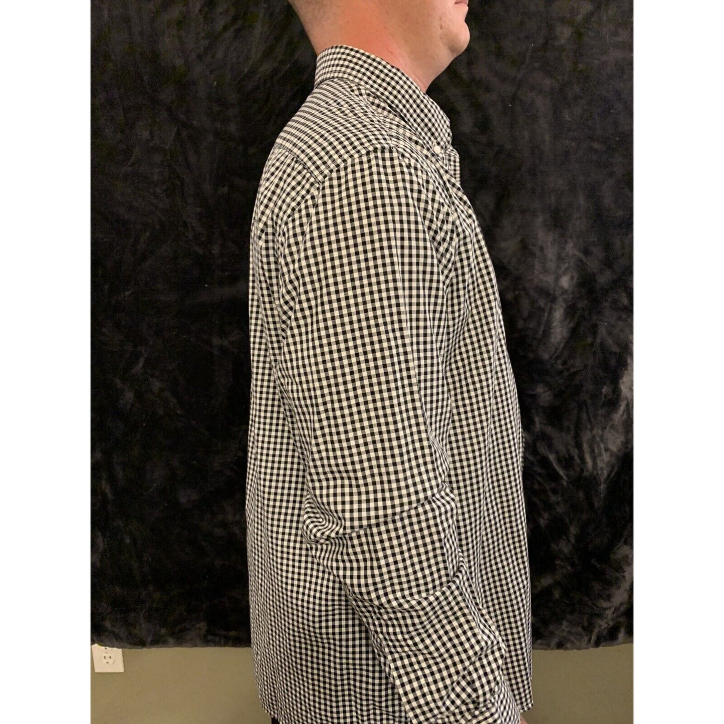 Mens Dockers Black Checkered Long Sleeve Button Front Dress Shirt XL MSRP - $55
