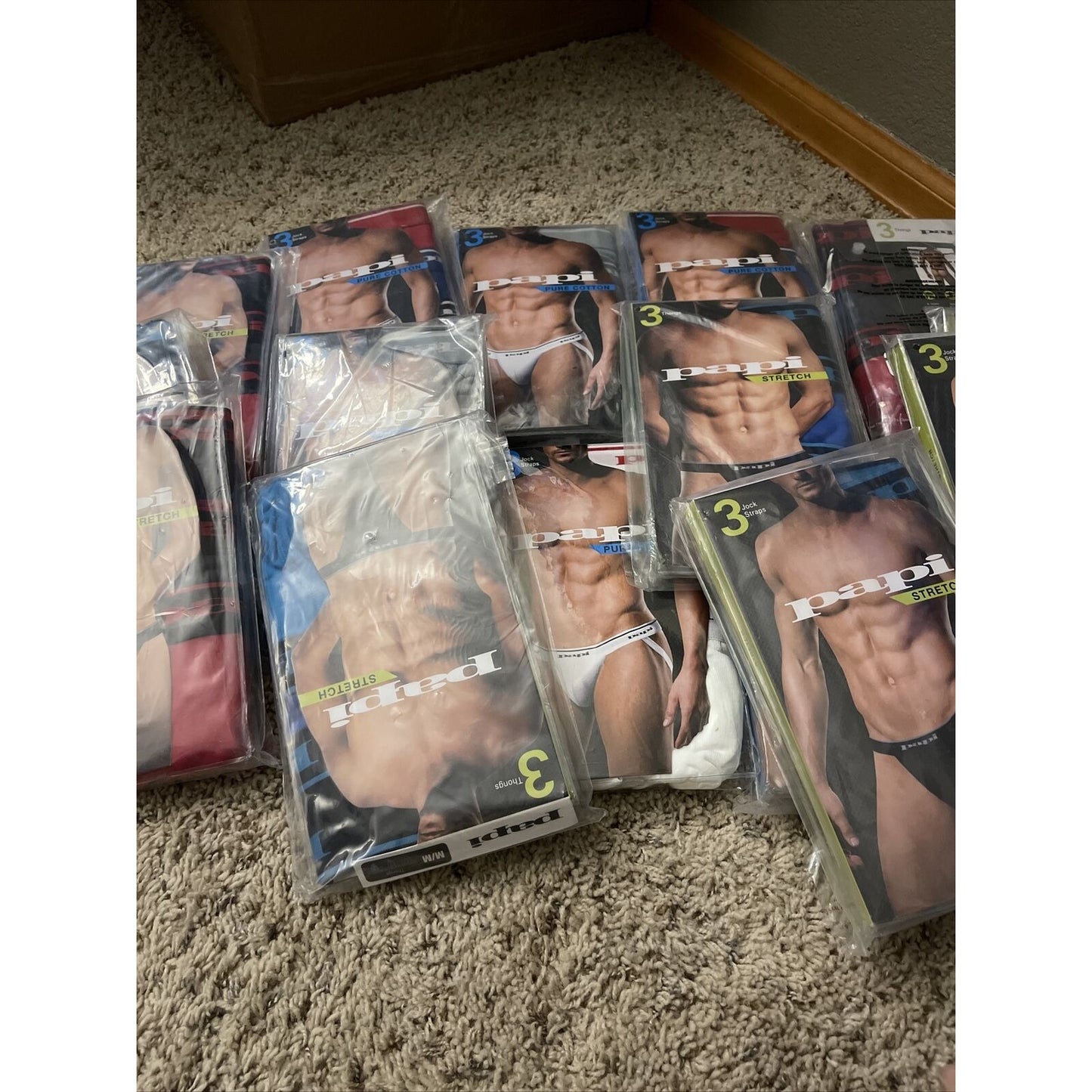 men's white papi black label cotton jock jockstrap athletic New UnWorn small