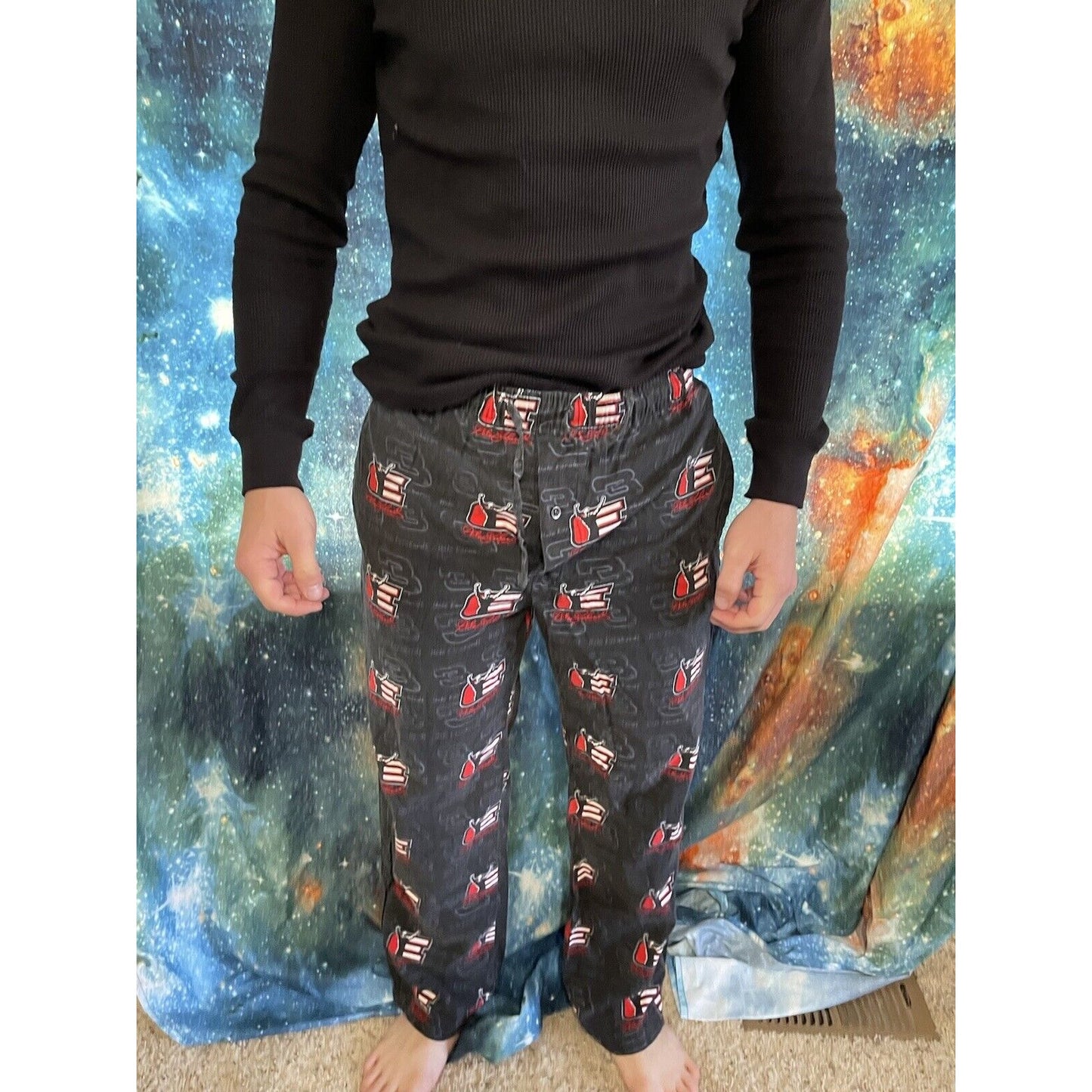 Men’s Winner’s Circle Small Sleepwear Lounge Pants Black Dale Earnhardt