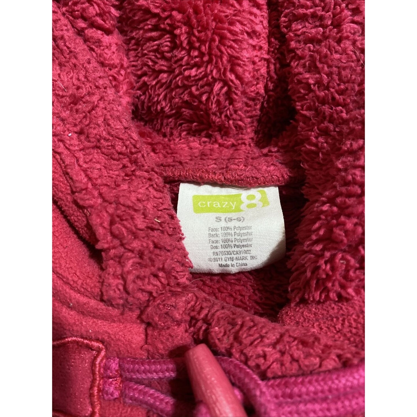 Crazy 8 Girl’s Size S (5-6) Bright Pink Hooded Winter Coat Jacket