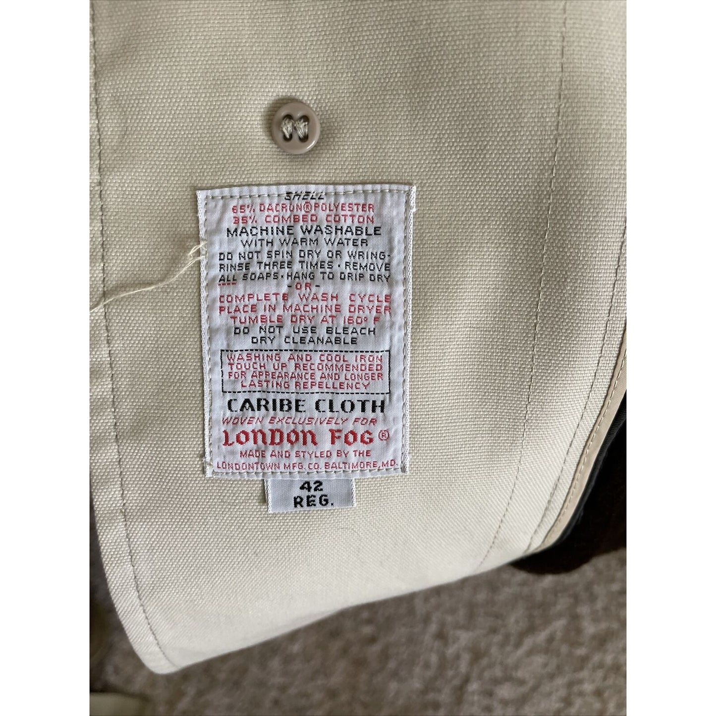 Vintage London Fog Maincoats 42 Reg *Polar Plush*Removable Lining Very Well Made