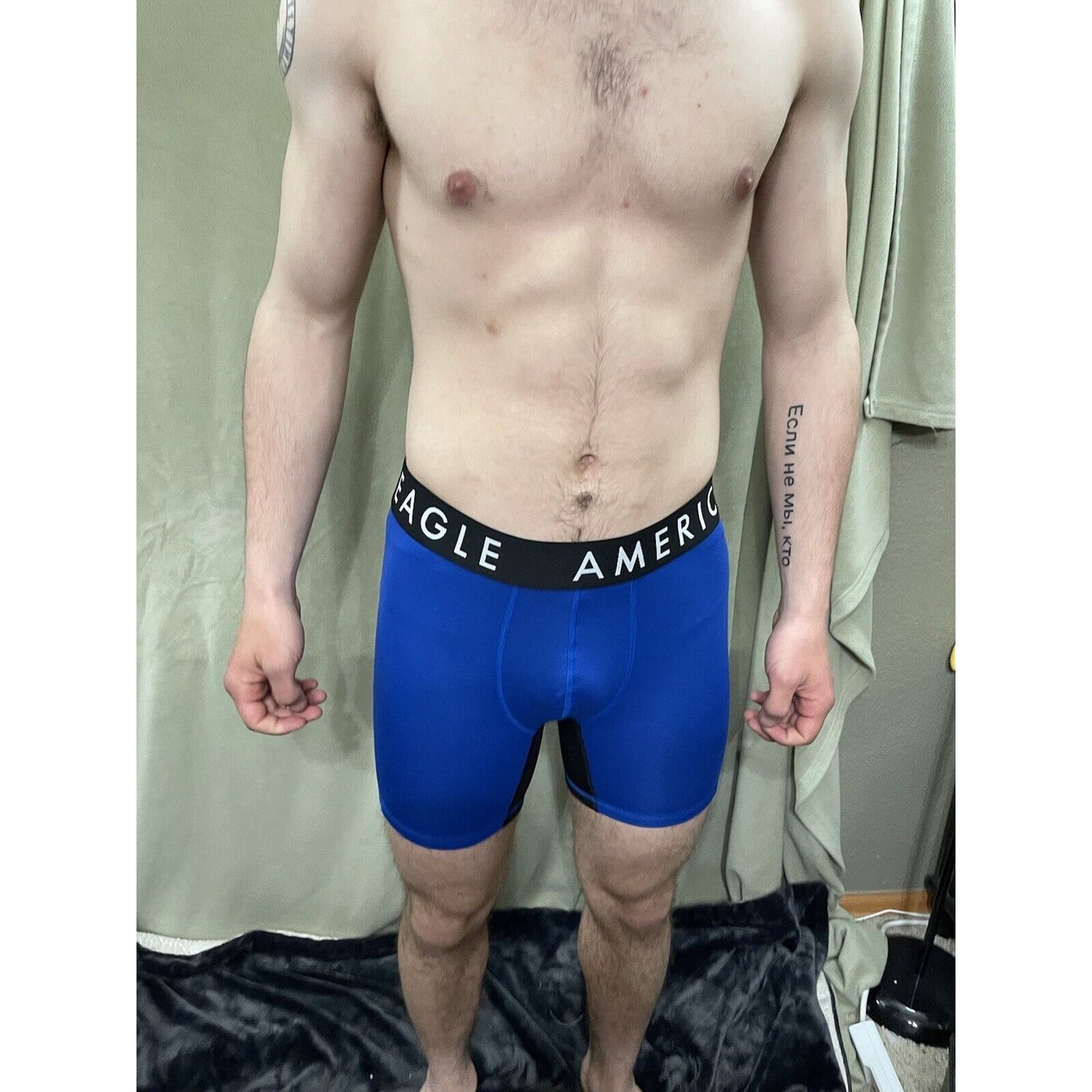 Men’s Royal Blue American Eagle Flex Mesh Compression Shorts Medium New