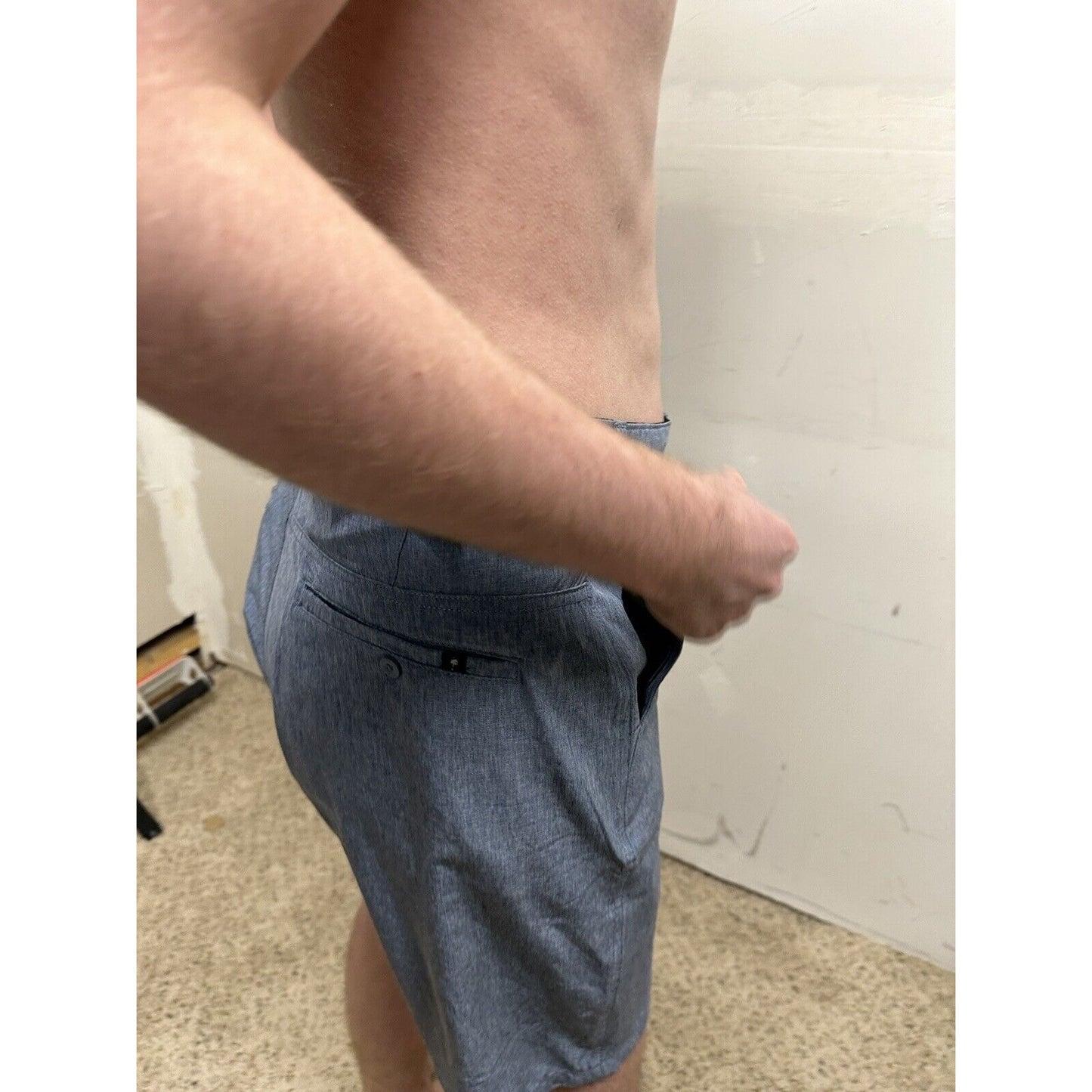 men’s trunks multi-functional size 36 gray blue shorts