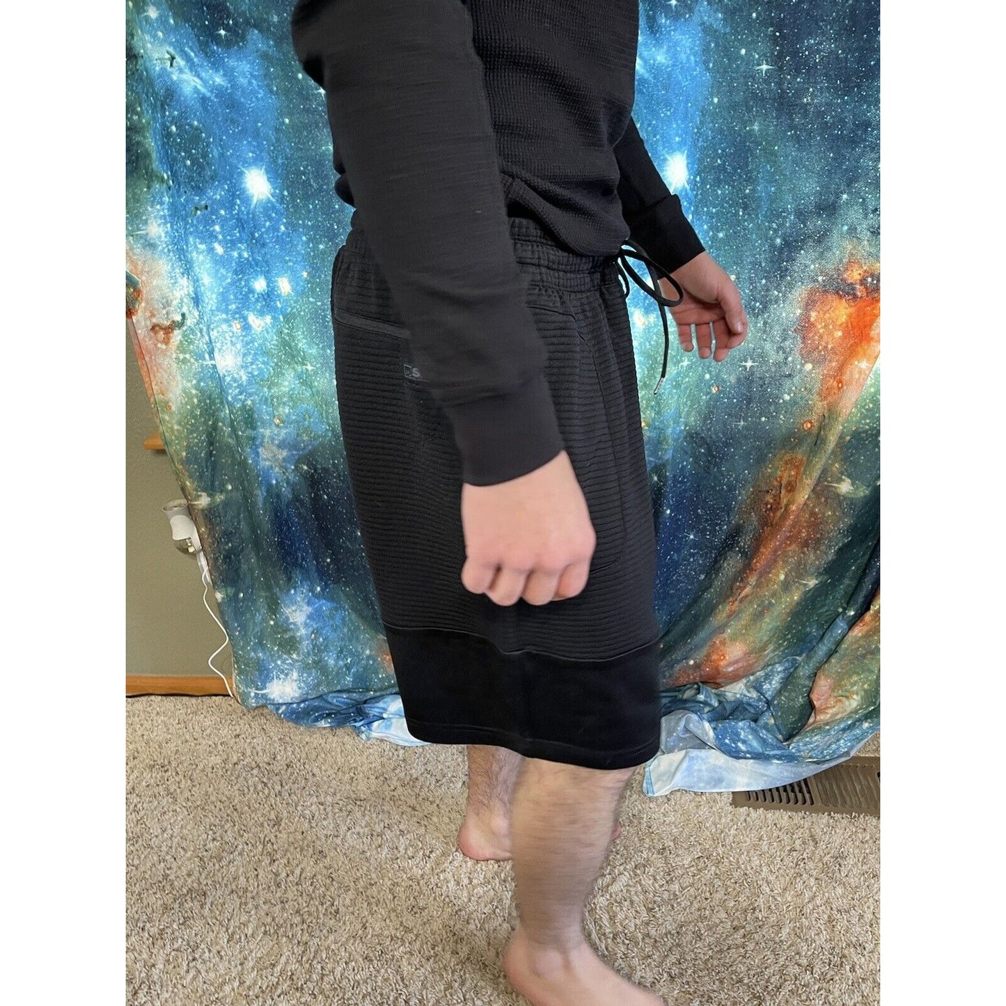 Michael Strahan Black Quick-Dri premium ultra fleece shorts