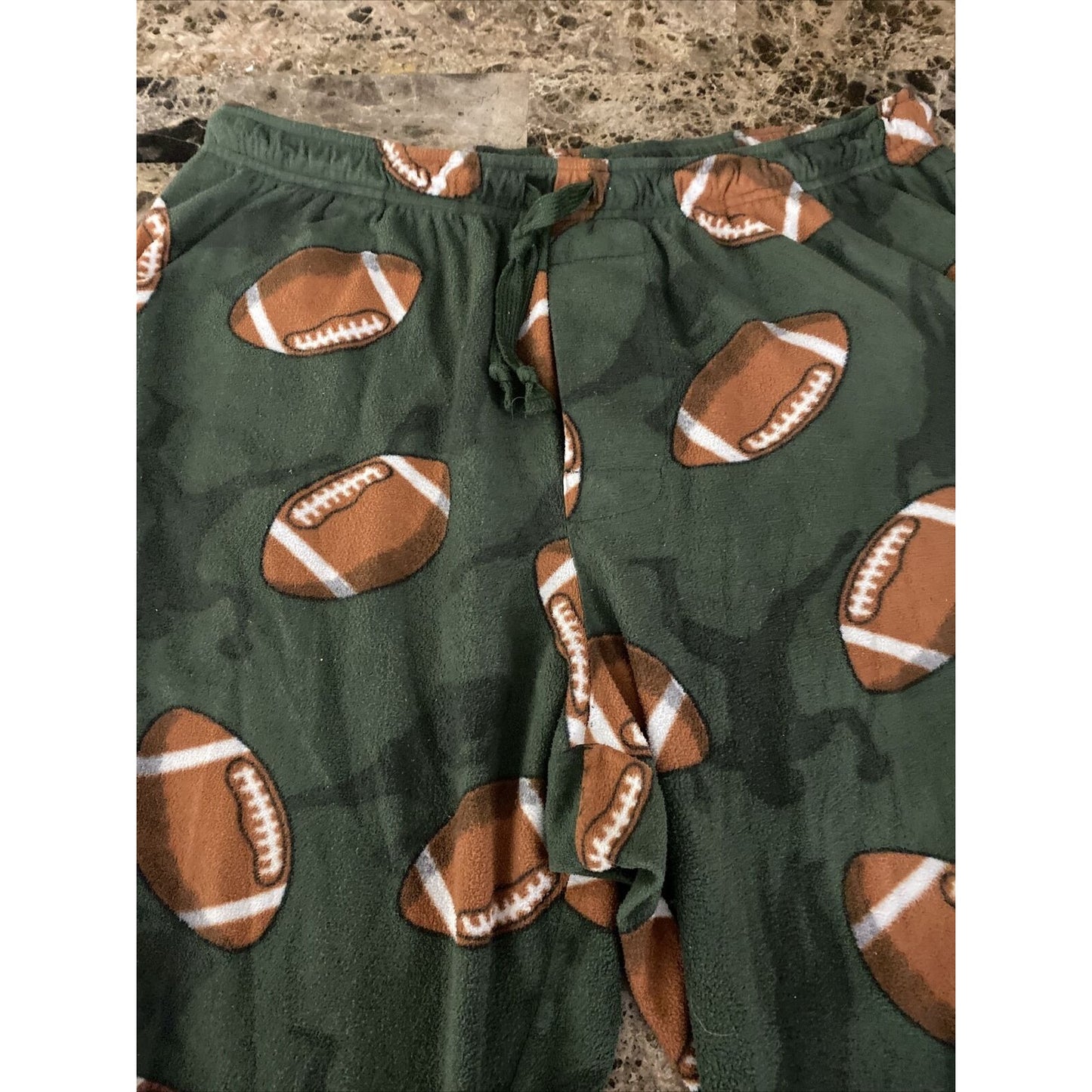 Croft & Barrow Men’s Large Green Football Polyester Fleece Pajama Lounge Pants