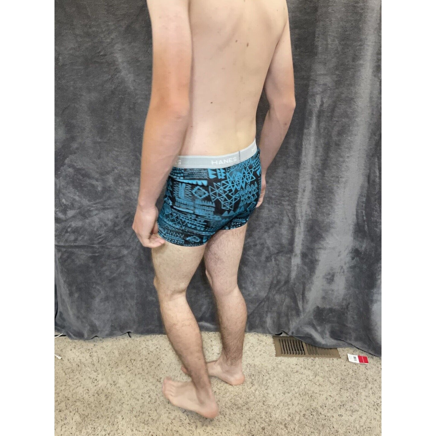 boy's XL hanes Aqua And Black boxer brief