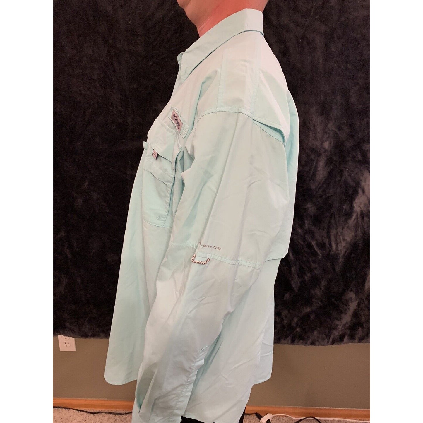 Columbia PFG Mens XXL Long Sleeve Button Up Nylon Polyester Fishing Pocket Shirt