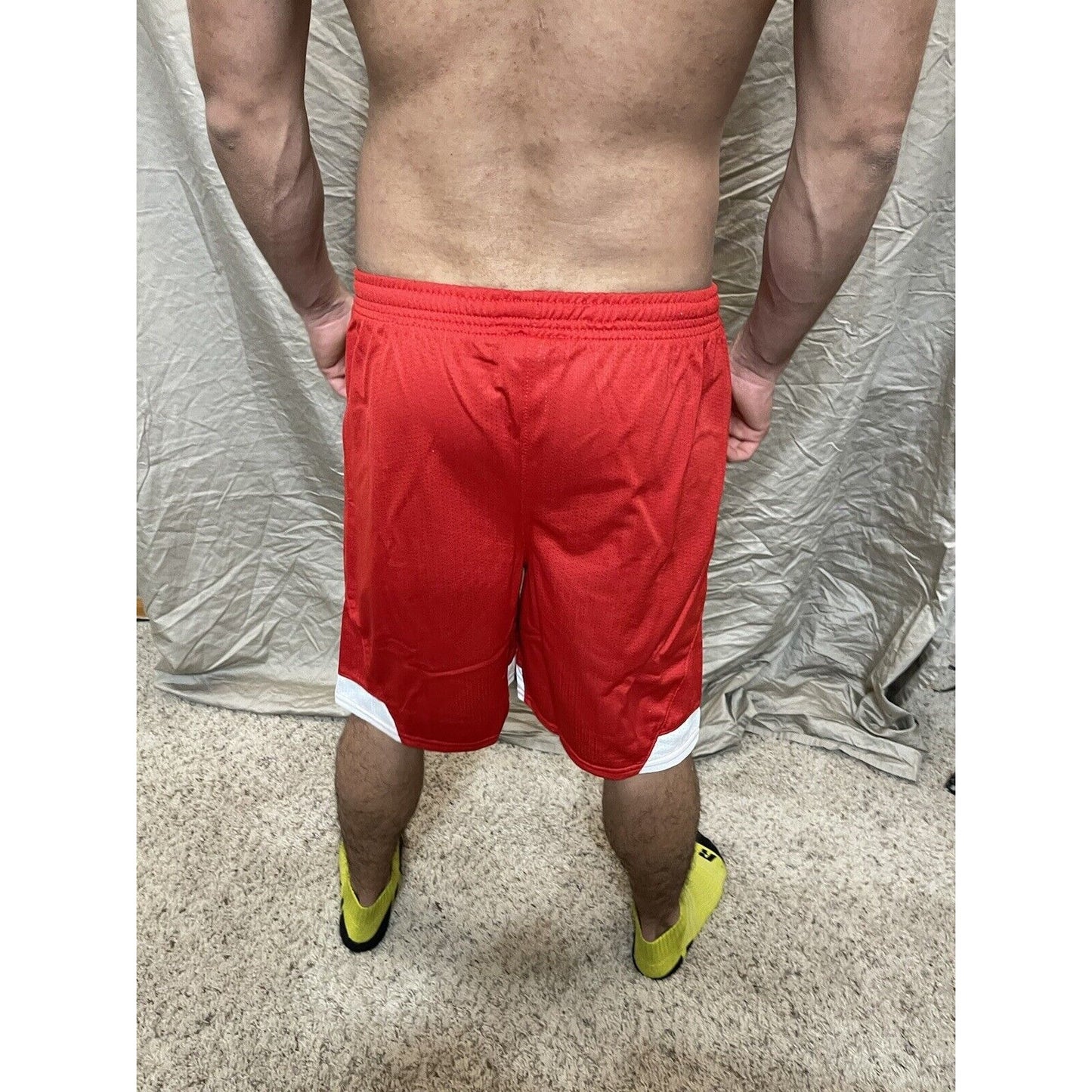 Boy's youth XL scarlet red under armour lacrosse style shorts
