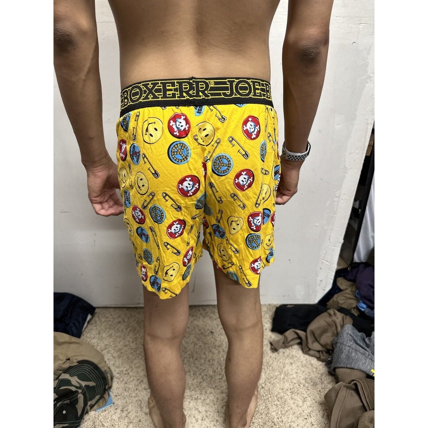 Men’s Medium Yellow Joe Boxer Shorts Smiley Face Emoticon