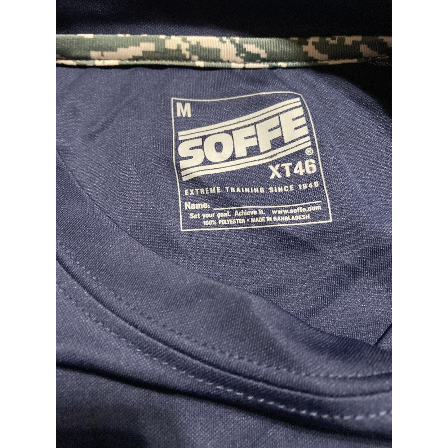 Soffe Extreme Training XT46 Men’s Medium Navy Blue Camo Polyester Long Sleeves