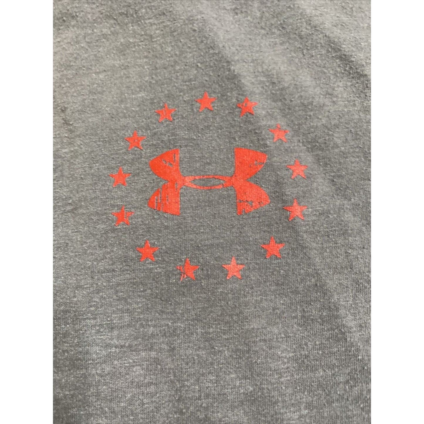 Under Armour Men’s Large Gray American Flag Wounded Warrior Proj Heat Gear Shirt