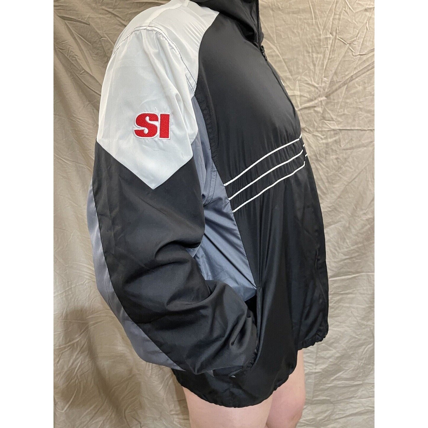 Men's SI NFL Team Reebok full zip atlanta falcons black windbreaker jacket XL