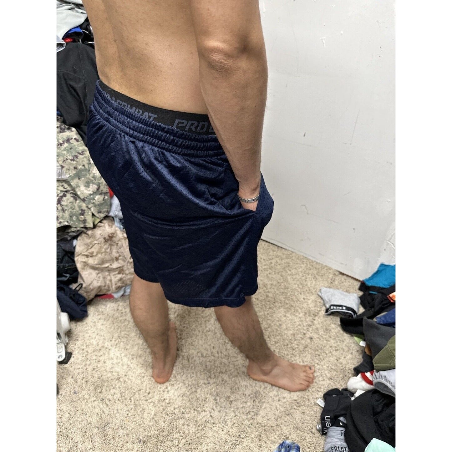 Men’s Dark Blue Starter Large Athletic Shorts With Pockets