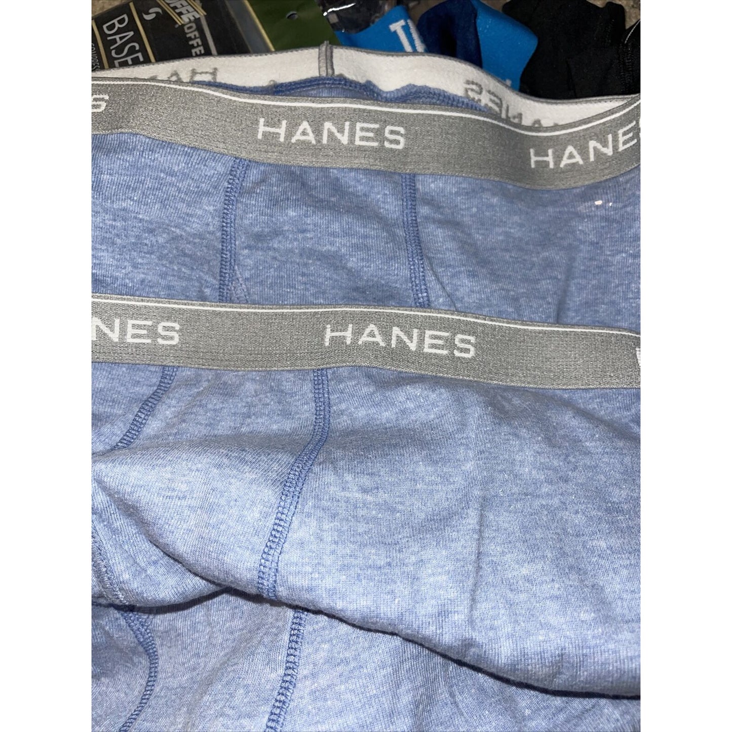 men's medium hanes light blue boxer brief