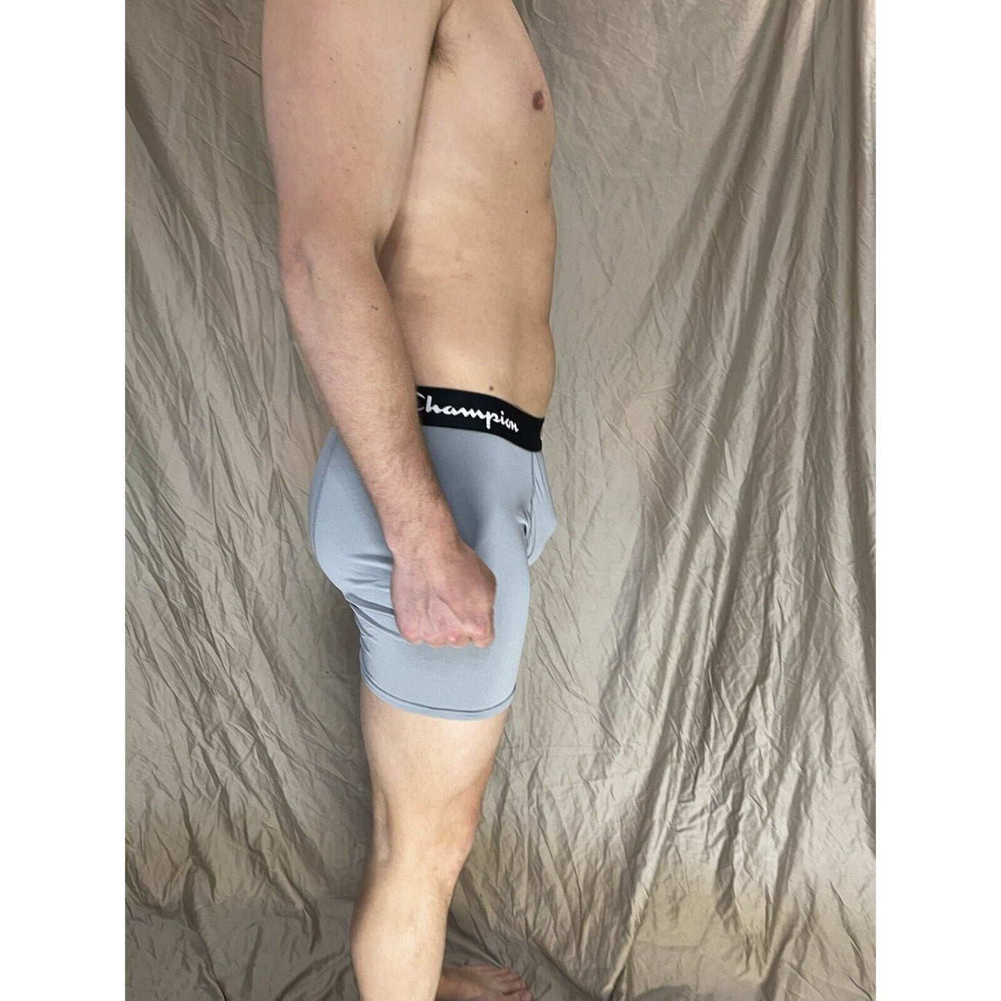 men's champion gray boxer brief polyester