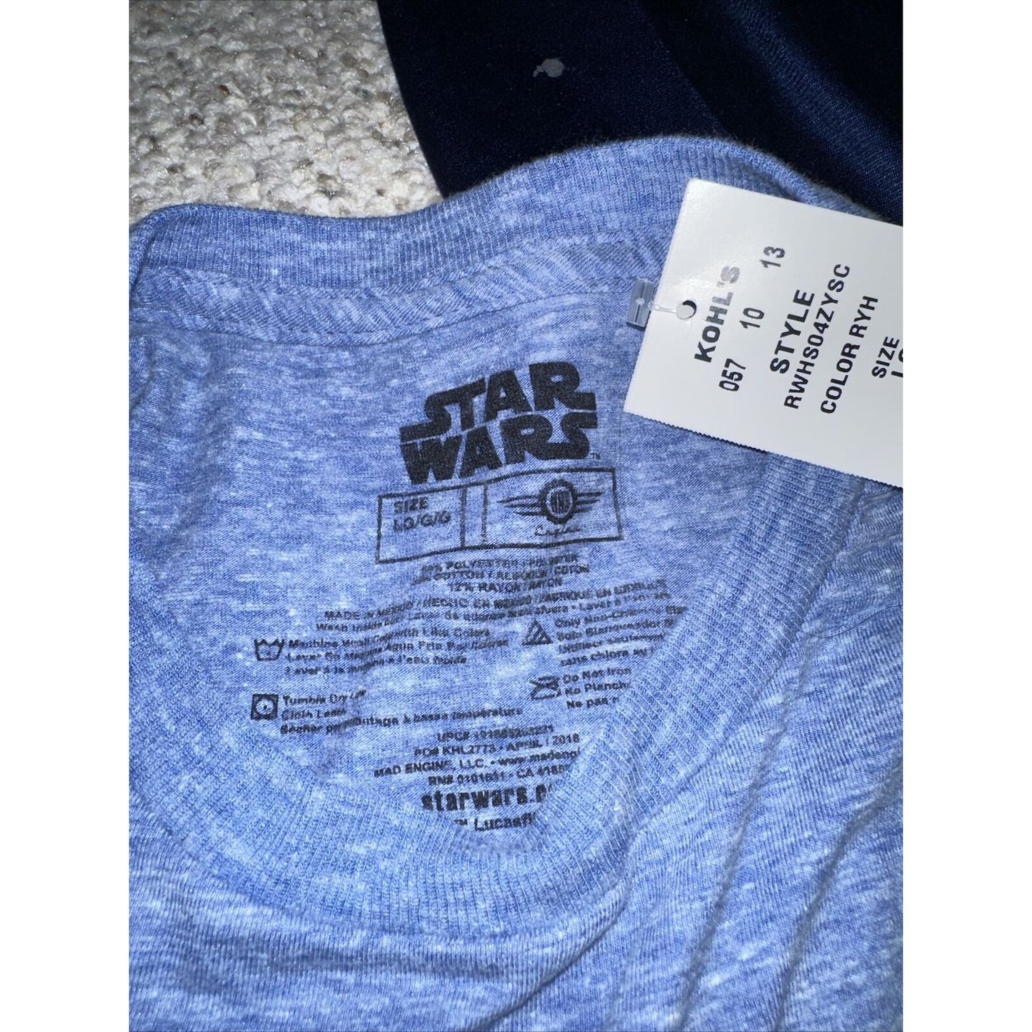 Star Wars Men’s Blue Tshirt Large Droids