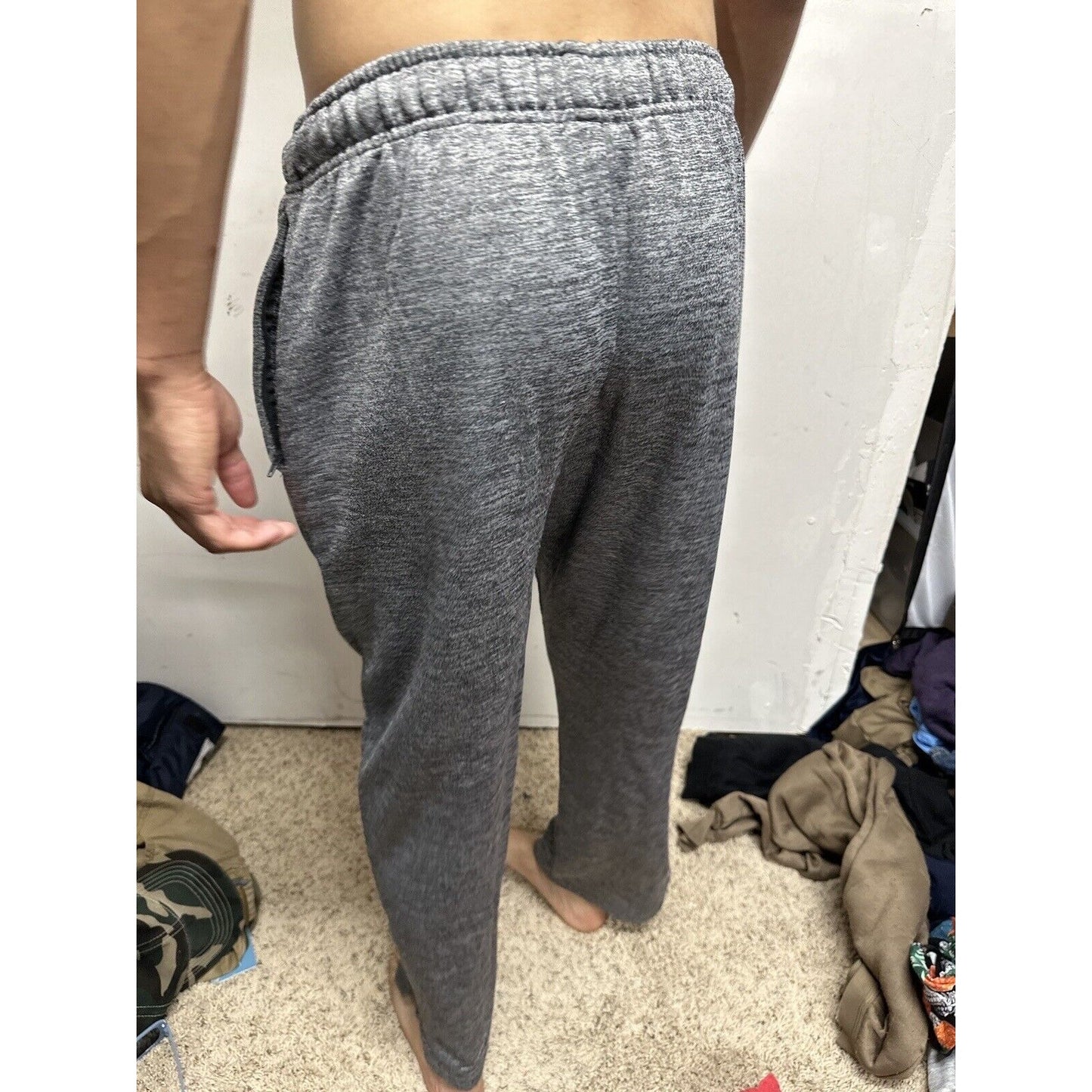 Men’s Gray Umbro Medium Sweat Pants Brasil Logo Zippered Pockets