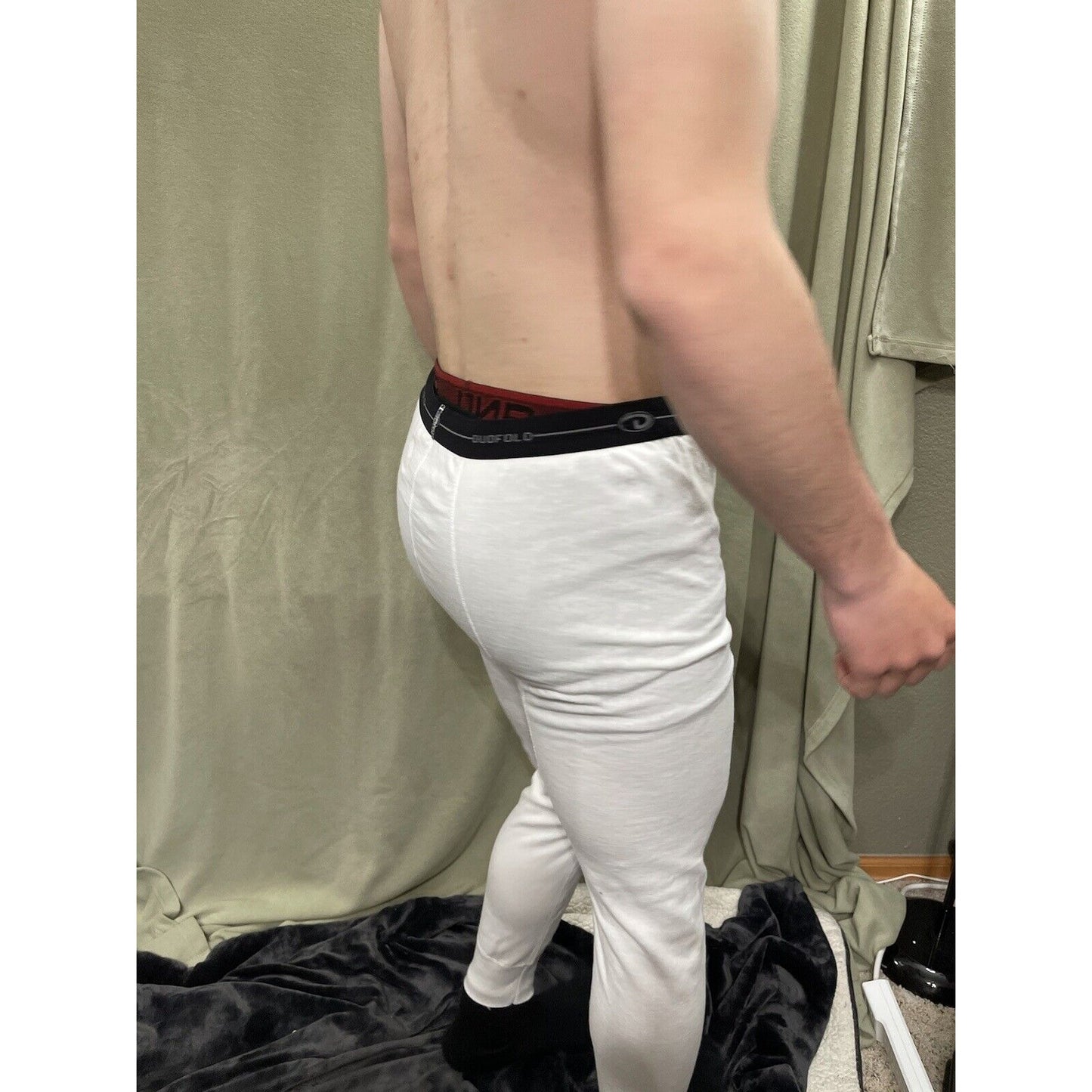 Duofold Men's Base Weight First Layer Bottom, White, Large Thermals Pants