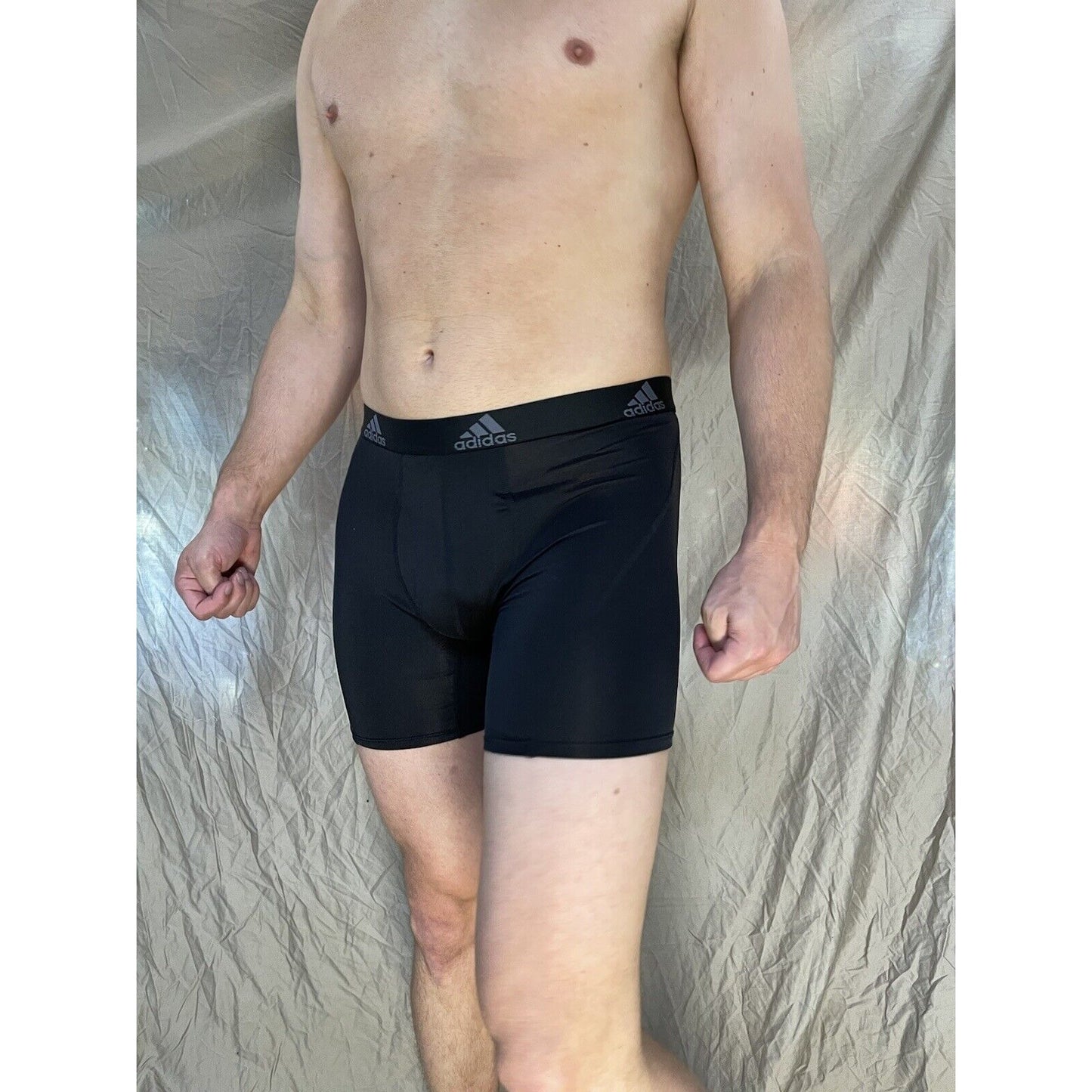 men's black adidas aeroready black compression boxer briefs medium