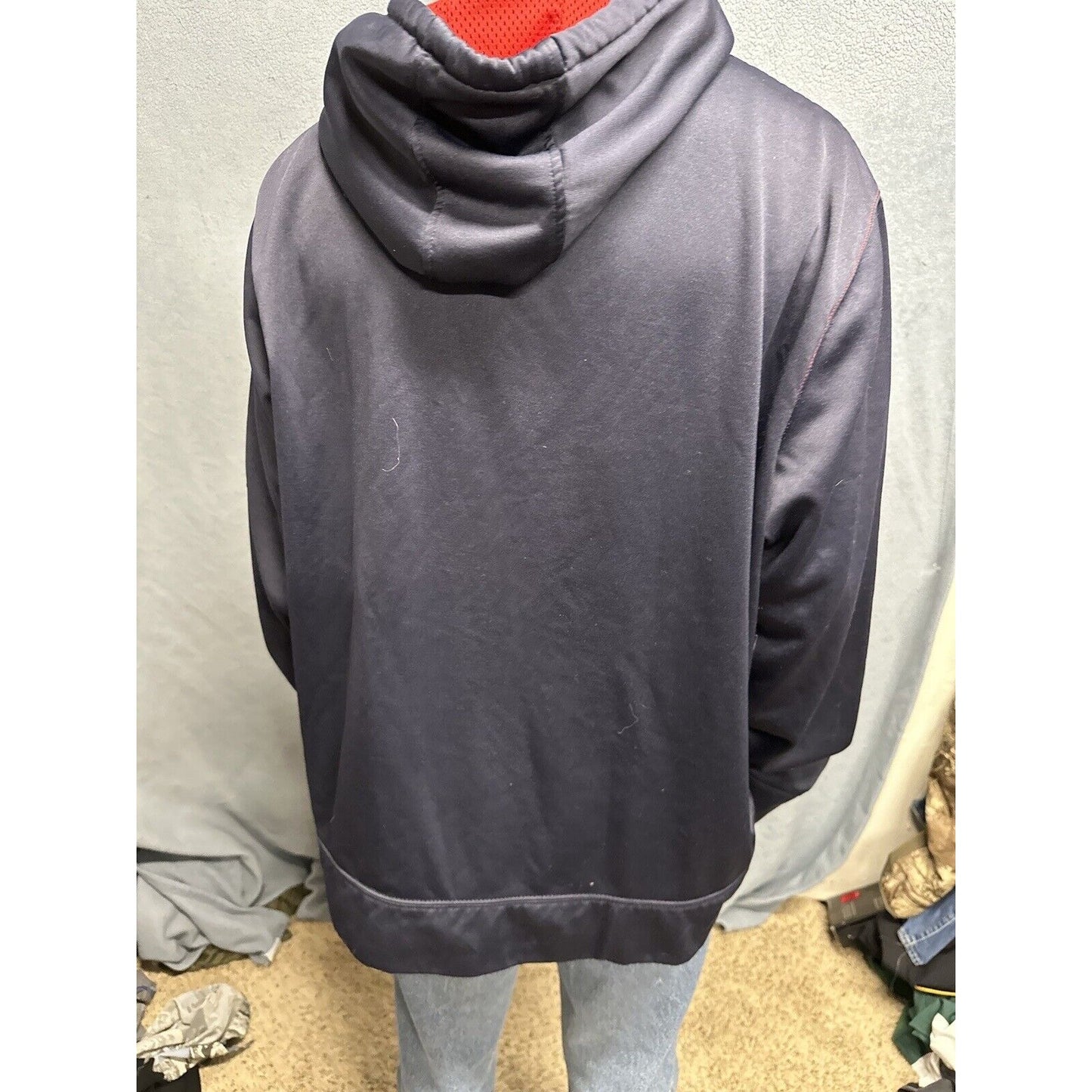 Men’s Dark Blue And Red AND1 Pullover Hoodie 2XL