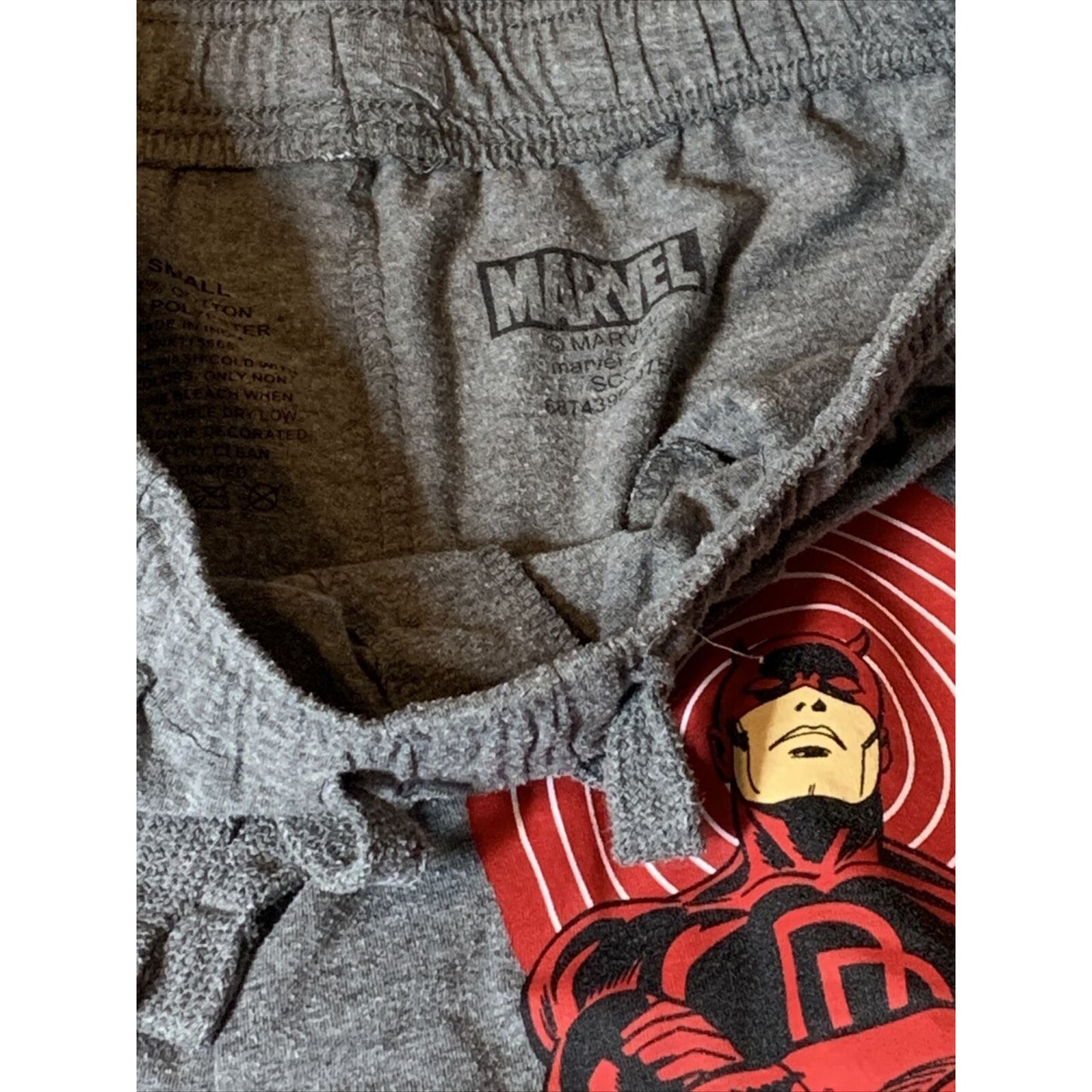 Mens Womens NEW Marvel Daredevil Gray Pajama Lounge Sleep Pants Size Small