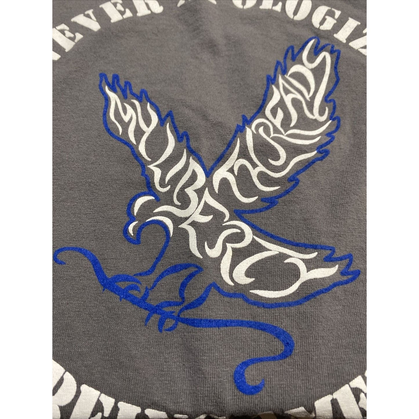 Bayside True American “Never Apologize for Being American” Gray Patriotic Shirt