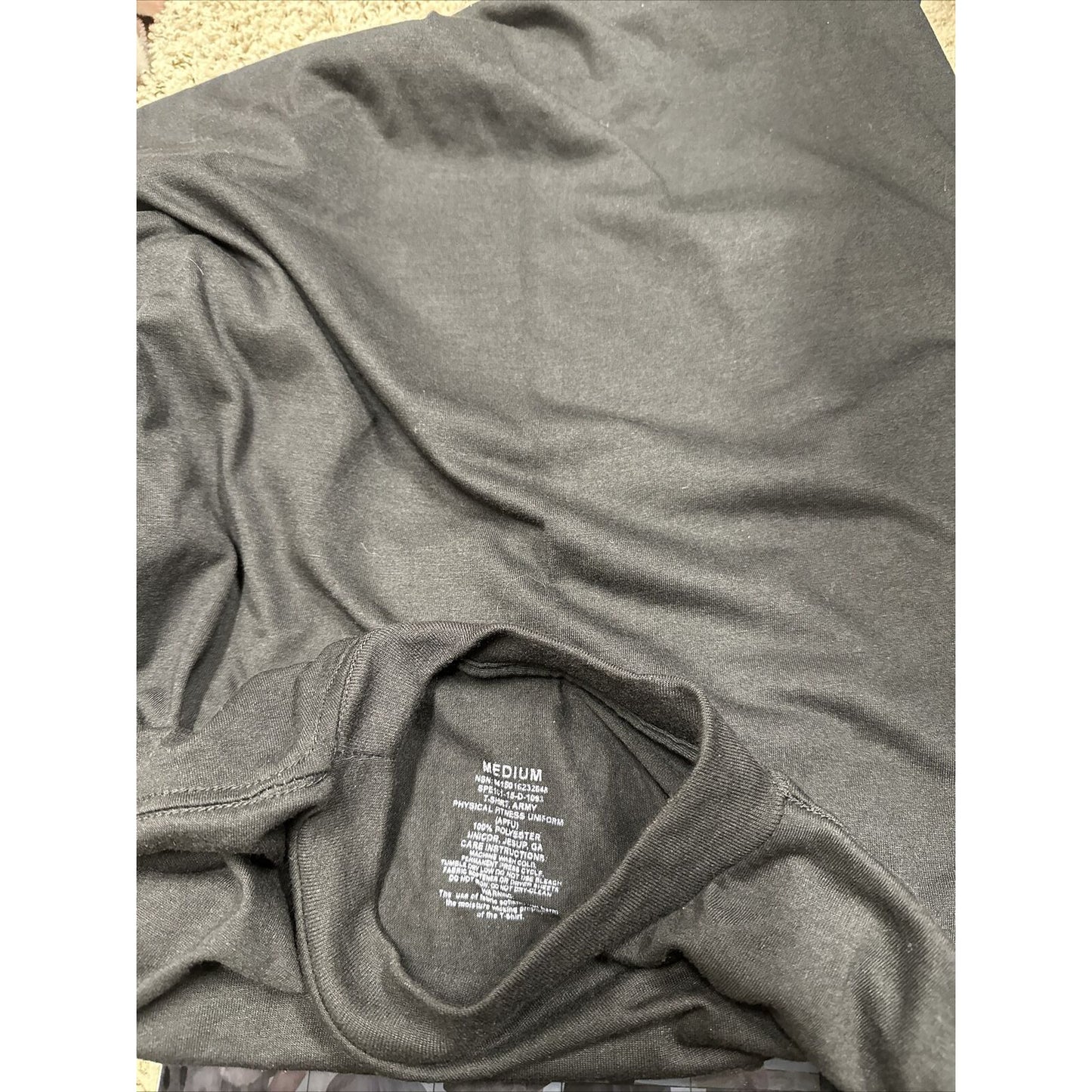 army physical fitness uniform medium long sleeve black poly APFU
