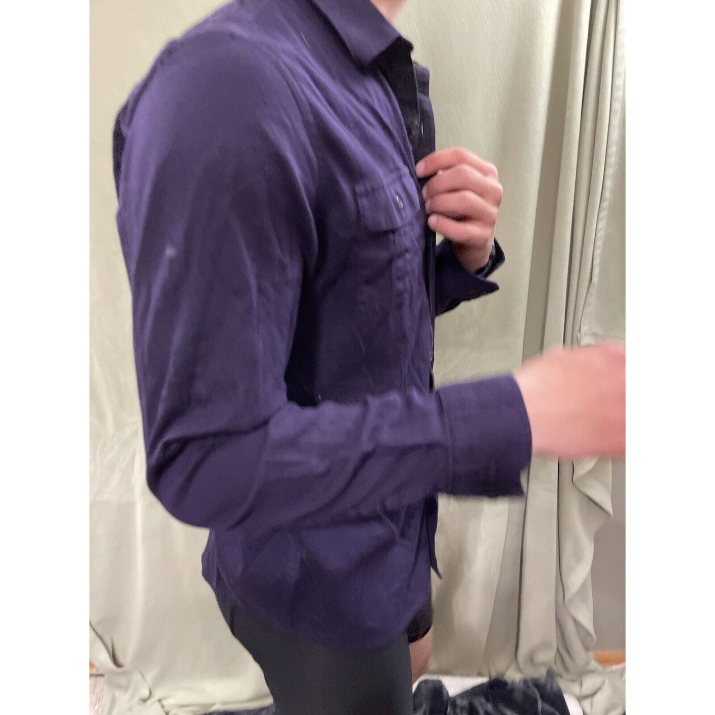 Men’s Marc Anthony Stretch Slim Fit Medium Plum Long Sleeve