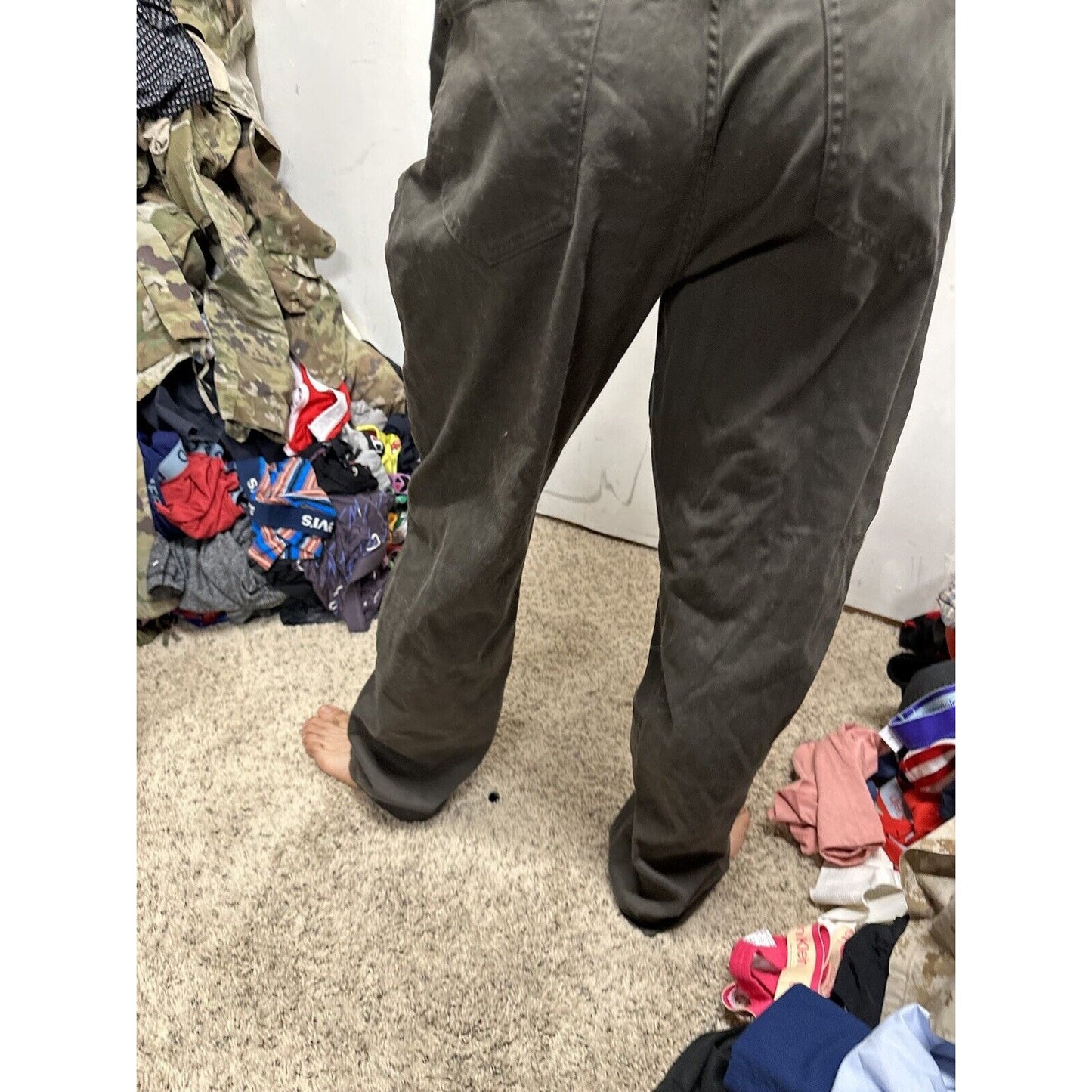 Men’s Straight Fit 36 X 32 Weather Proof Vintage Dark Green Pants