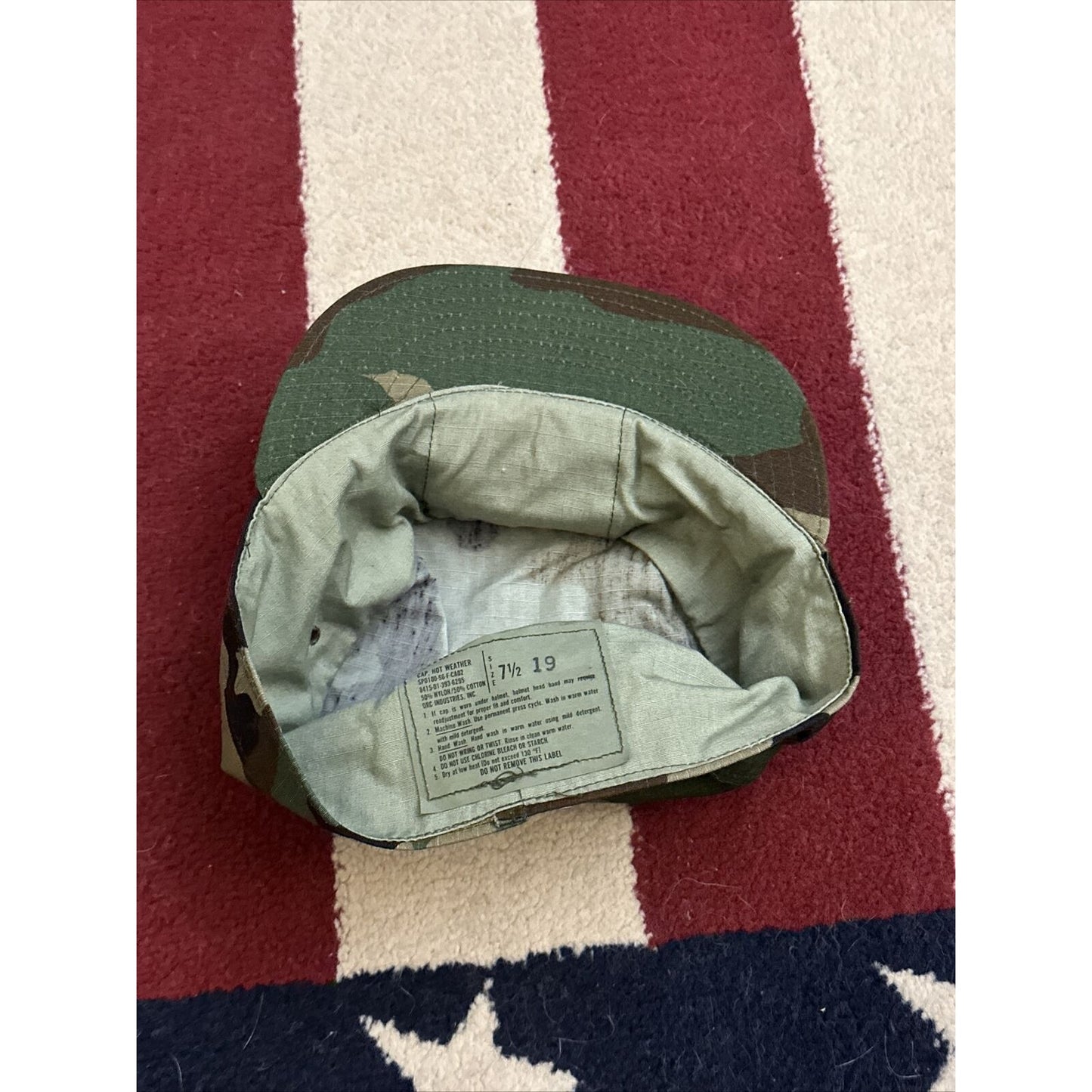 military cap hat cover BDU battle dress uniform camo 7 1/2