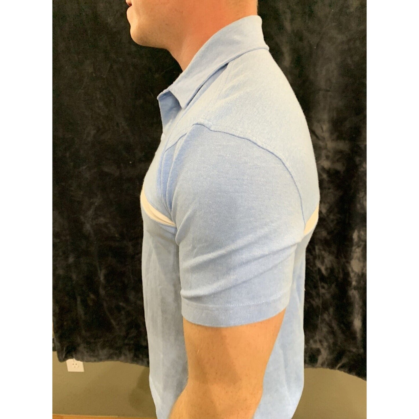 Vintage Tommy Hilfiger Polo Golf Shirt Blue Cotton Stretch Size Medium